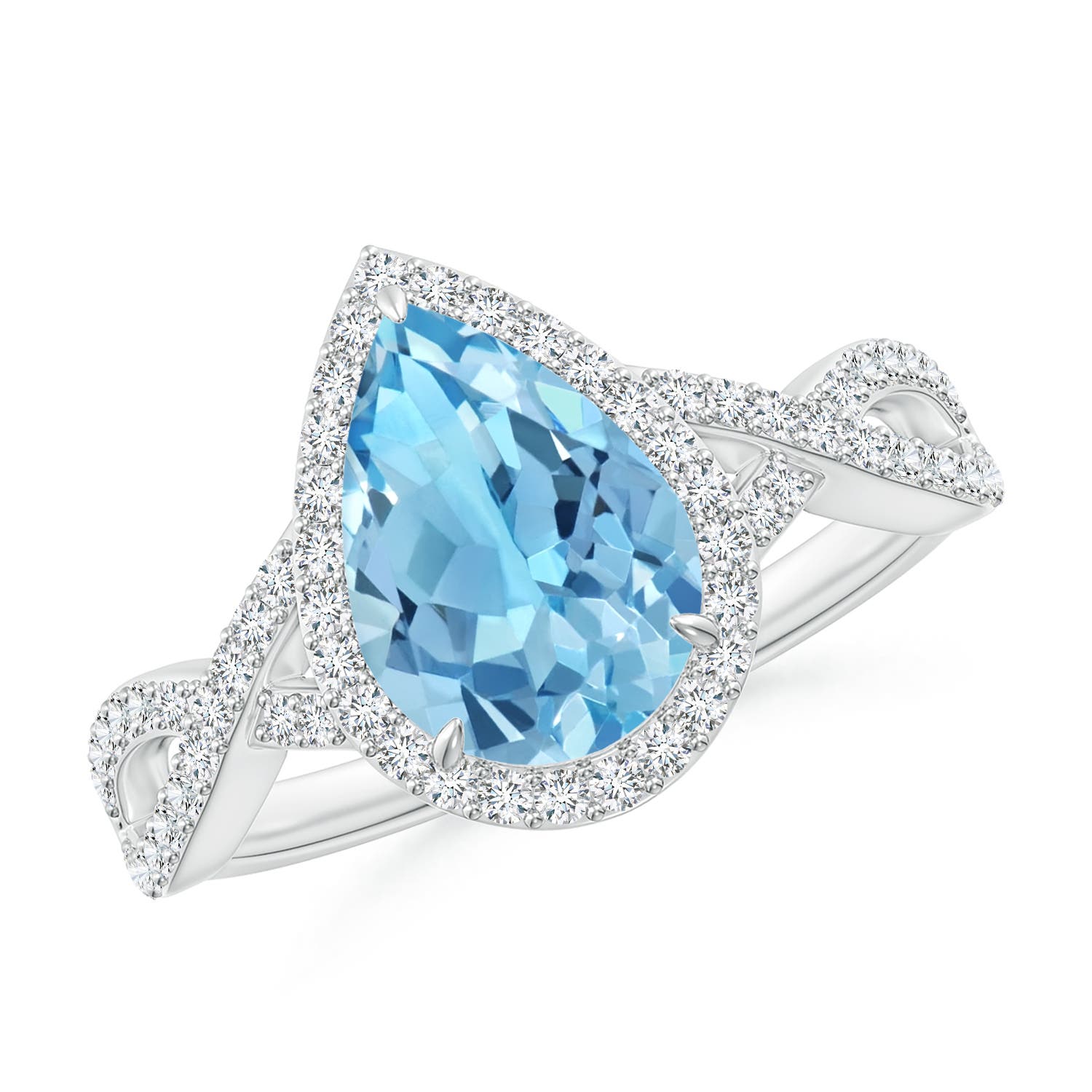 A - Swiss Blue Topaz / 2.62 CT / 14 KT White Gold