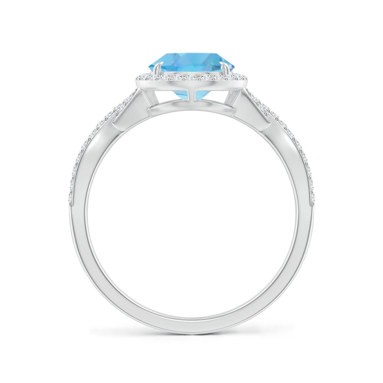 A - Swiss Blue Topaz / 2.62 CT / 14 KT White Gold