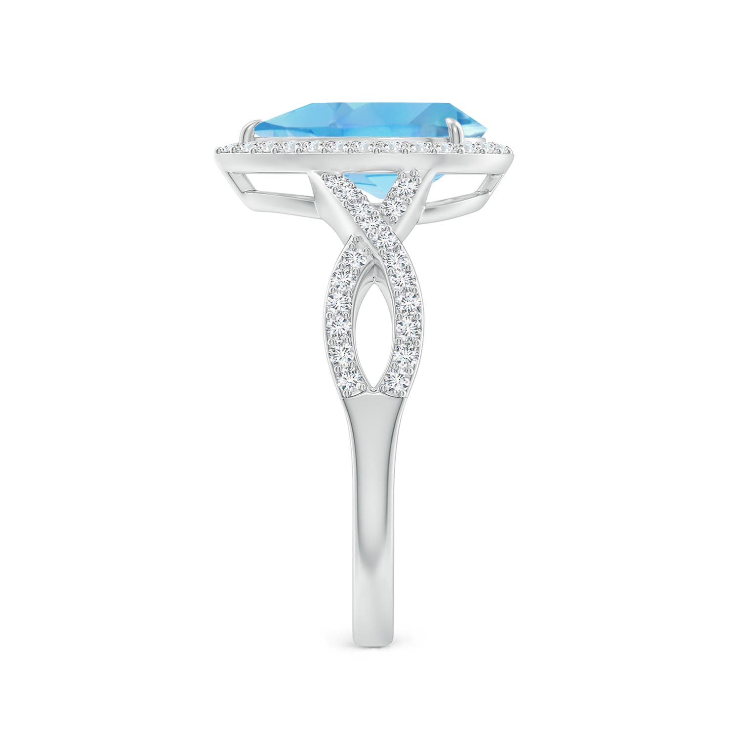 A - Swiss Blue Topaz / 2.62 CT / 14 KT White Gold