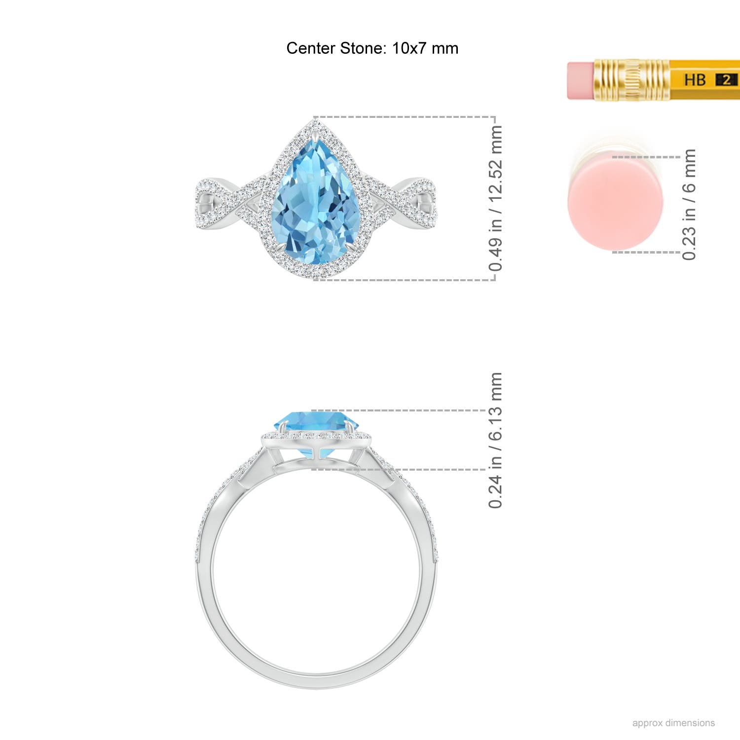 A - Swiss Blue Topaz / 2.62 CT / 14 KT White Gold