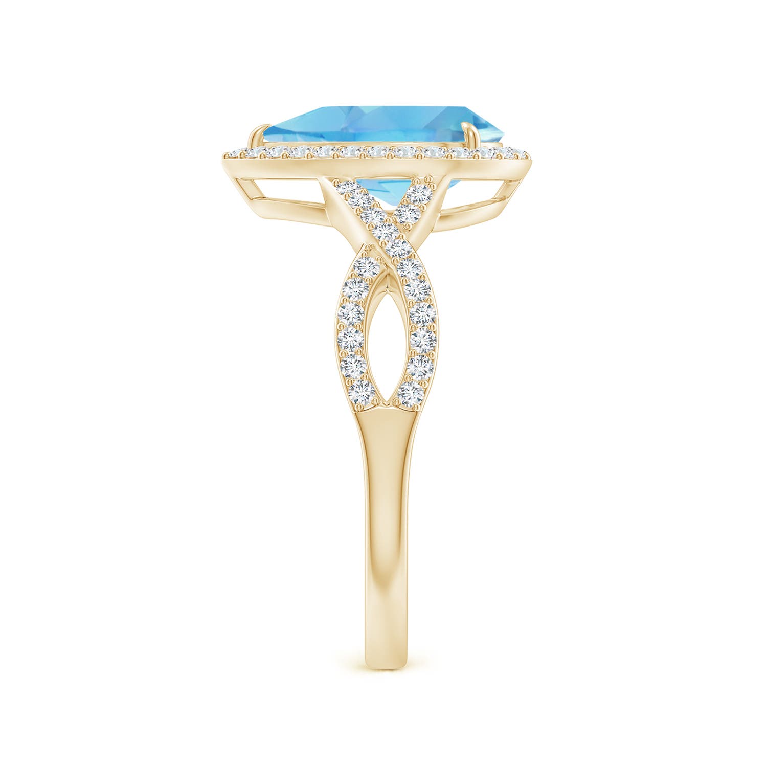 A - Swiss Blue Topaz / 2.62 CT / 14 KT Yellow Gold