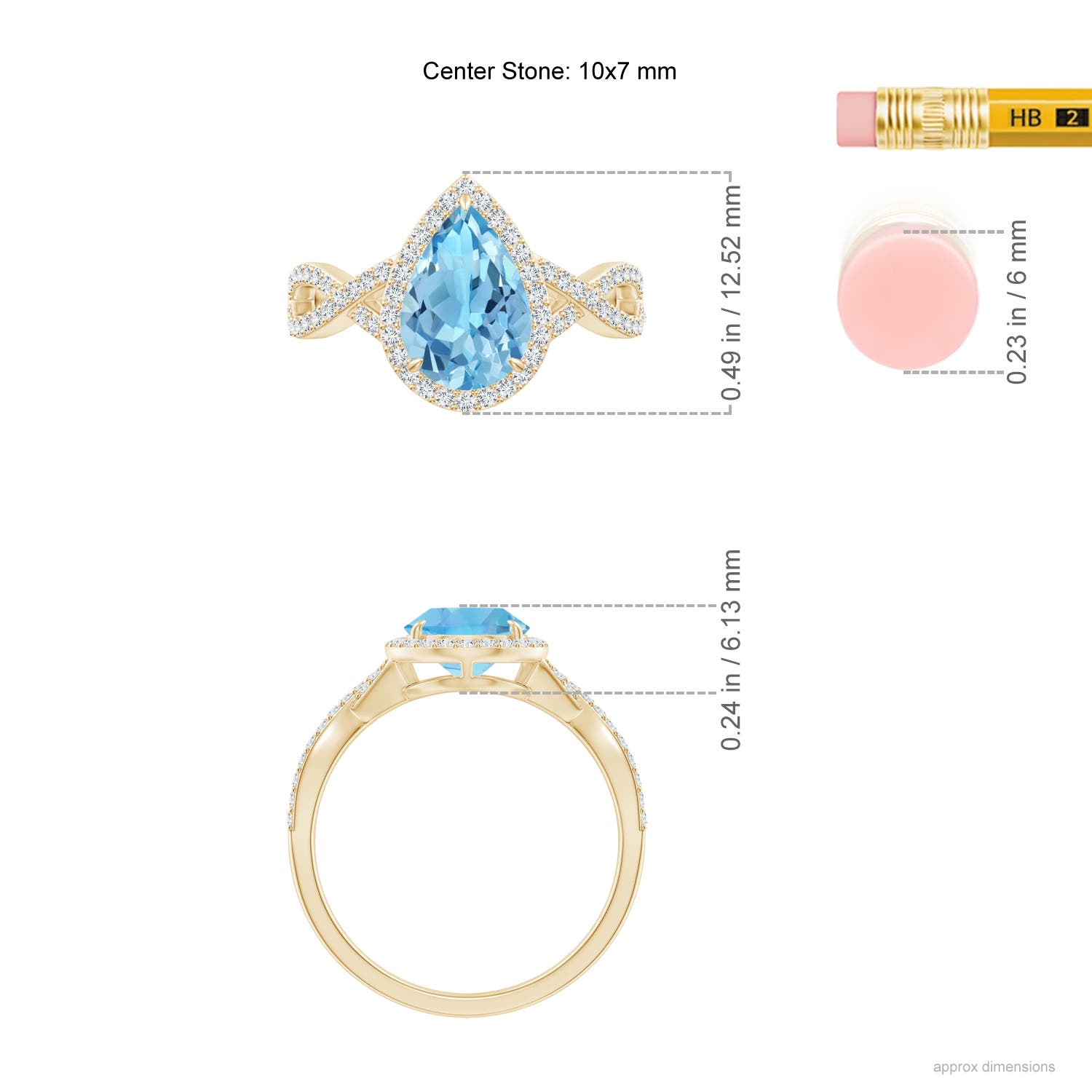 A - Swiss Blue Topaz / 2.62 CT / 14 KT Yellow Gold