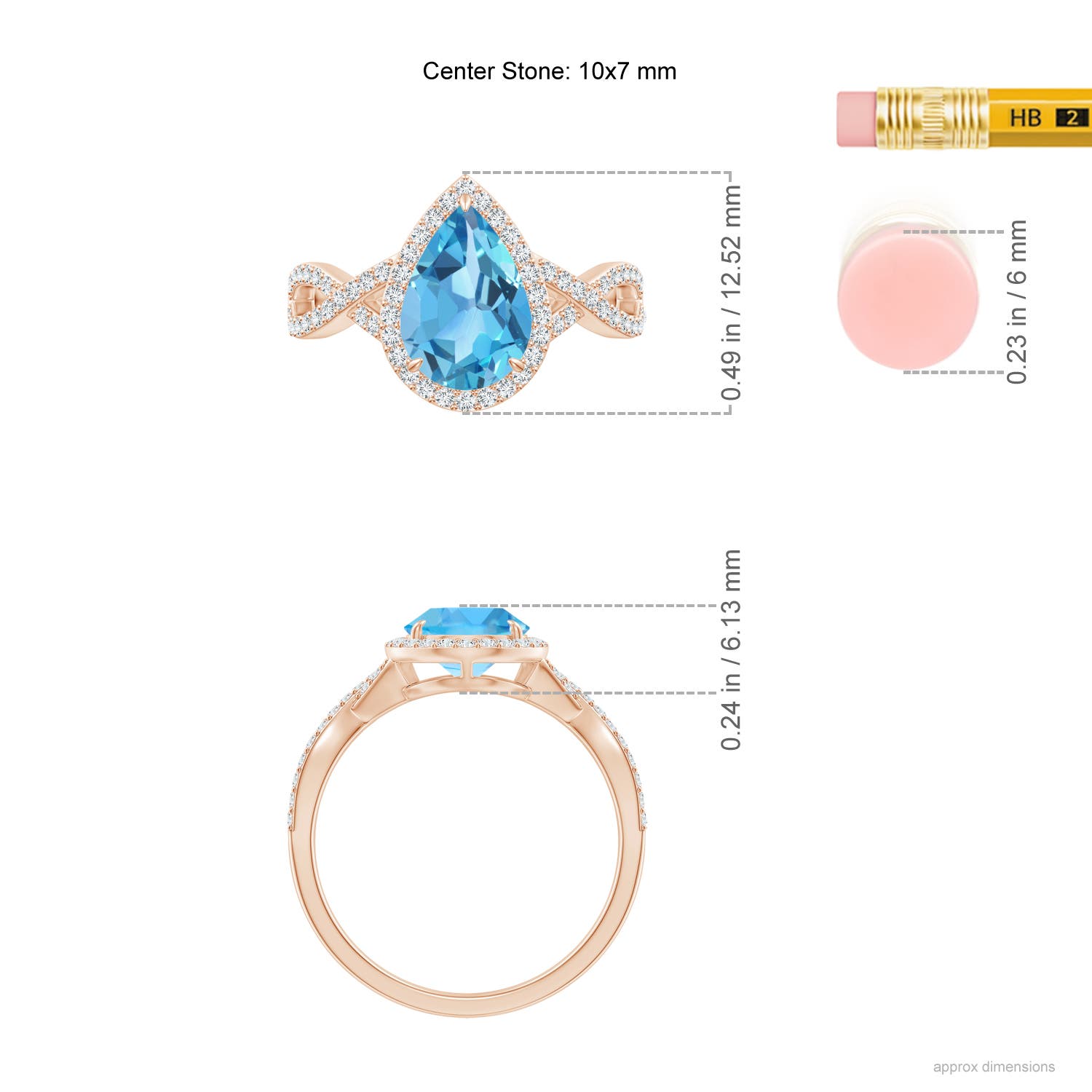 AA - Swiss Blue Topaz / 2.62 CT / 14 KT Rose Gold