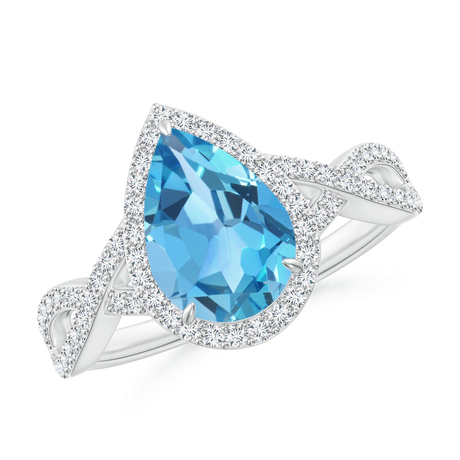 AA - Swiss Blue Topaz / 2.62 CT / 14 KT White Gold