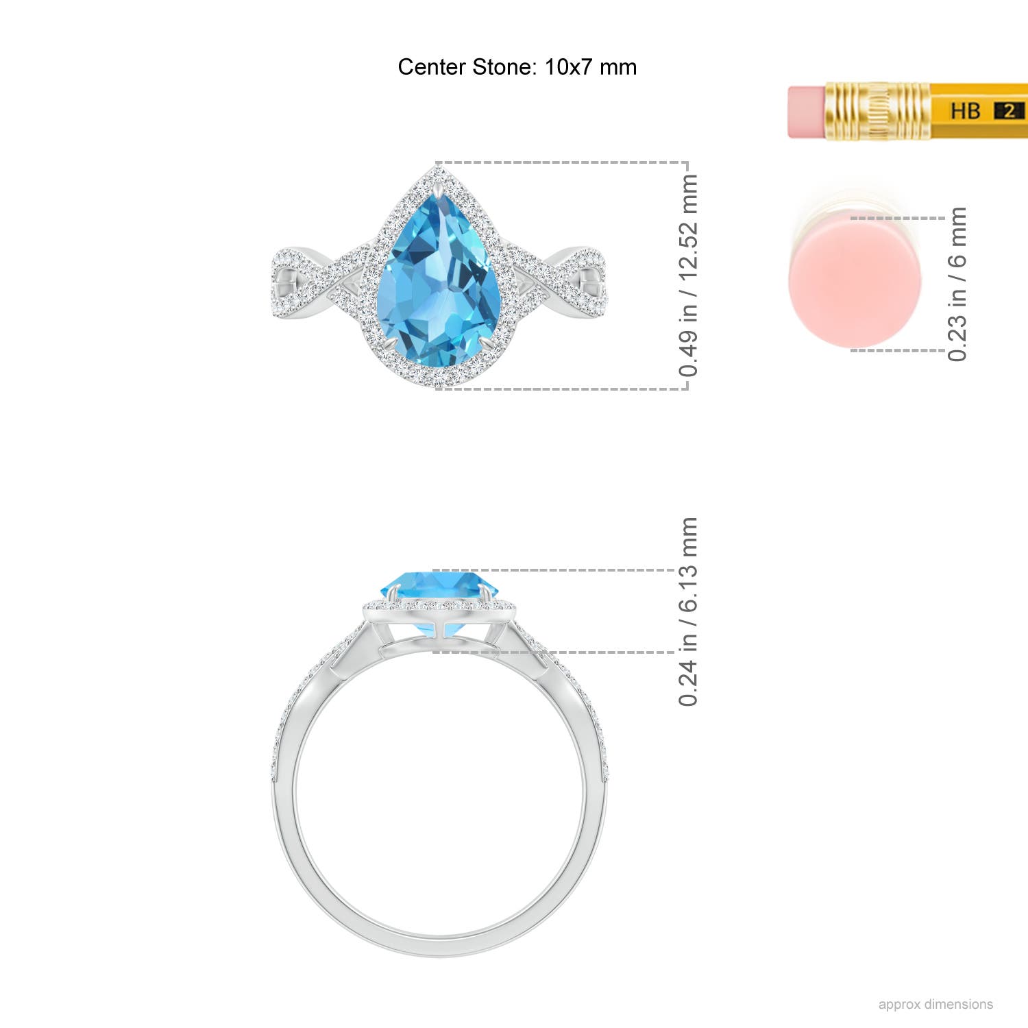 AA - Swiss Blue Topaz / 2.62 CT / 14 KT White Gold