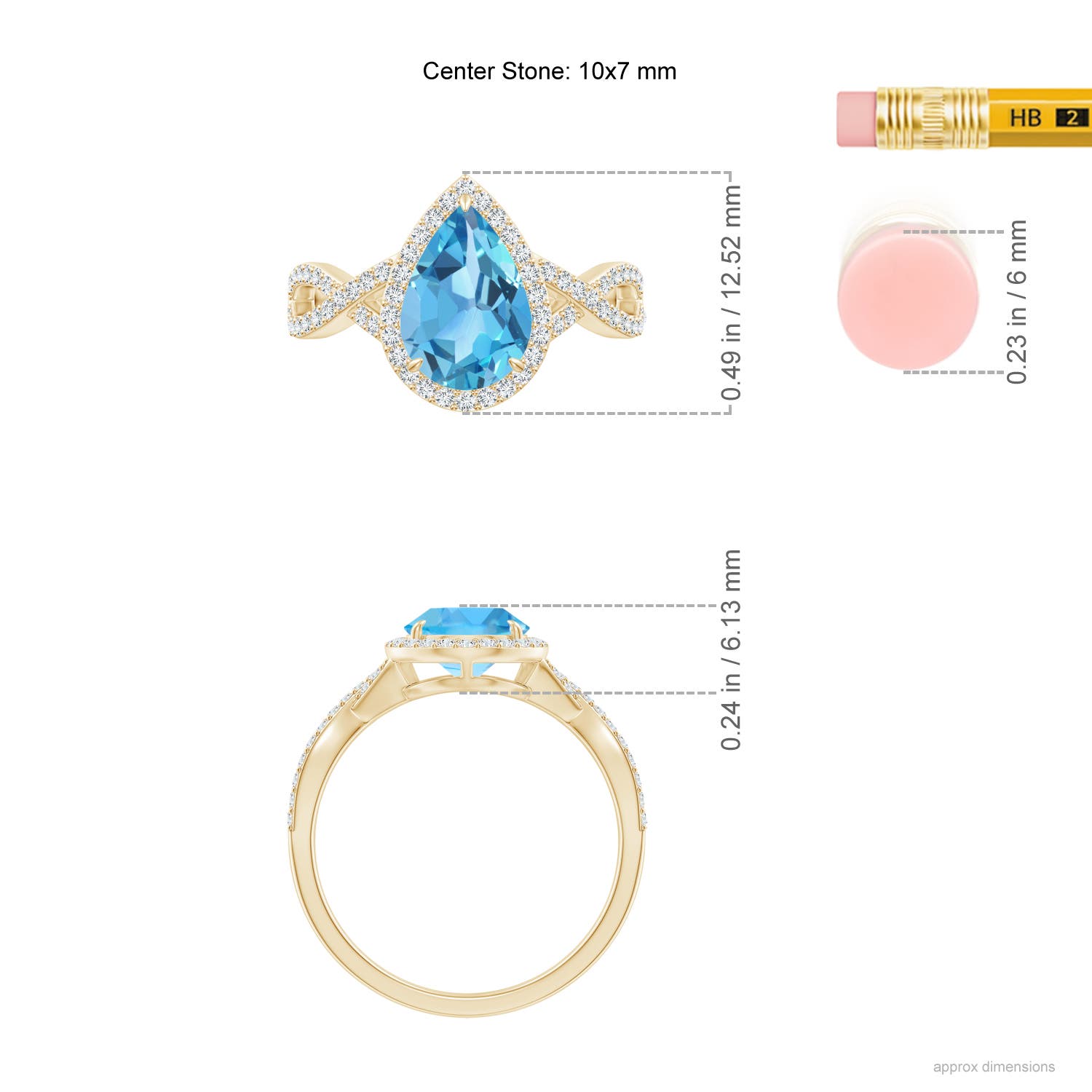 AA - Swiss Blue Topaz / 2.62 CT / 14 KT Yellow Gold