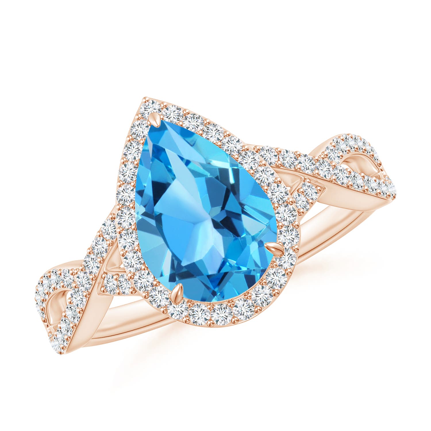 AAA - Swiss Blue Topaz / 2.62 CT / 14 KT Rose Gold