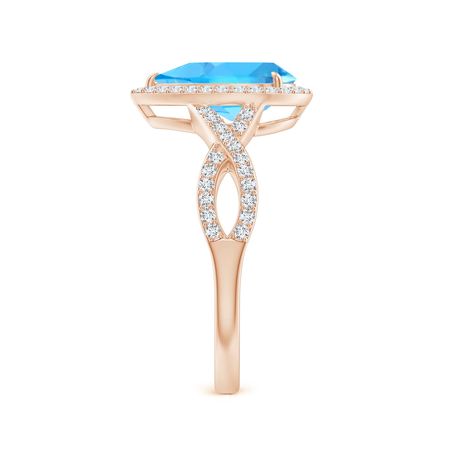 AAA - Swiss Blue Topaz / 2.62 CT / 14 KT Rose Gold