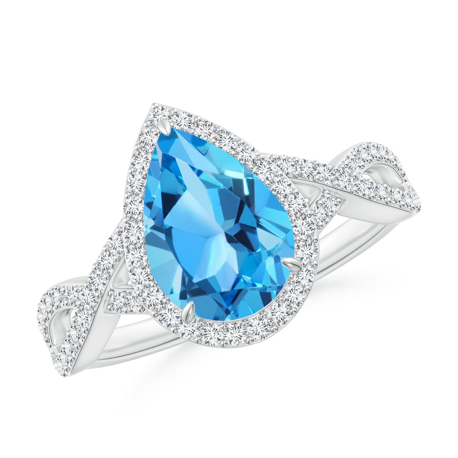 AAA - Swiss Blue Topaz / 2.62 CT / 14 KT White Gold