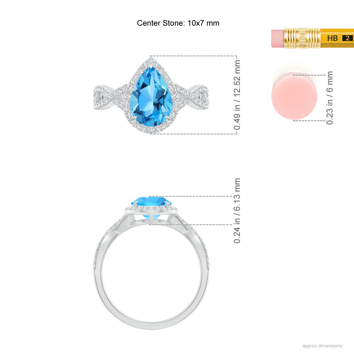 AAA - Swiss Blue Topaz / 2.62 CT / 14 KT White Gold