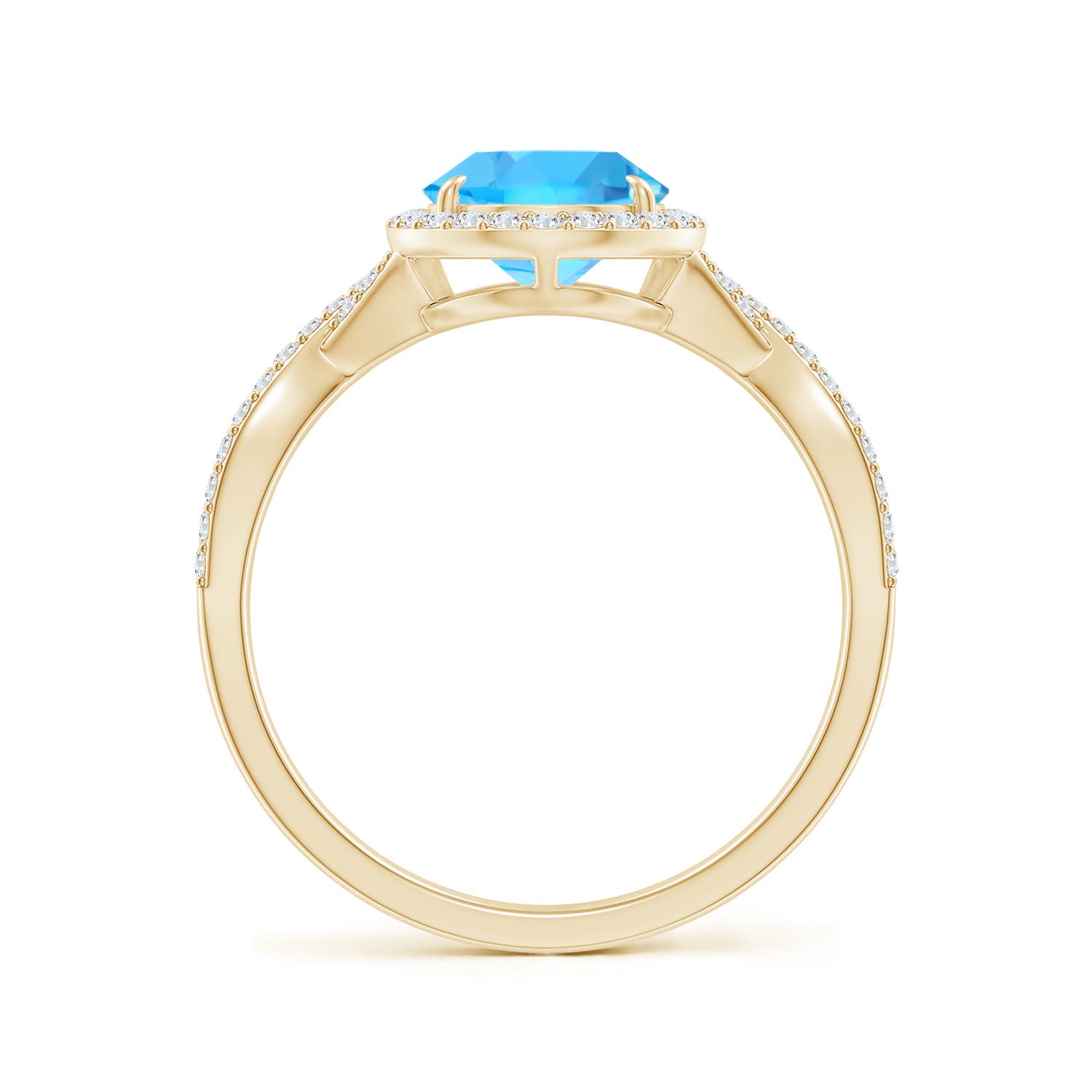 AAA - Swiss Blue Topaz / 2.62 CT / 14 KT Yellow Gold