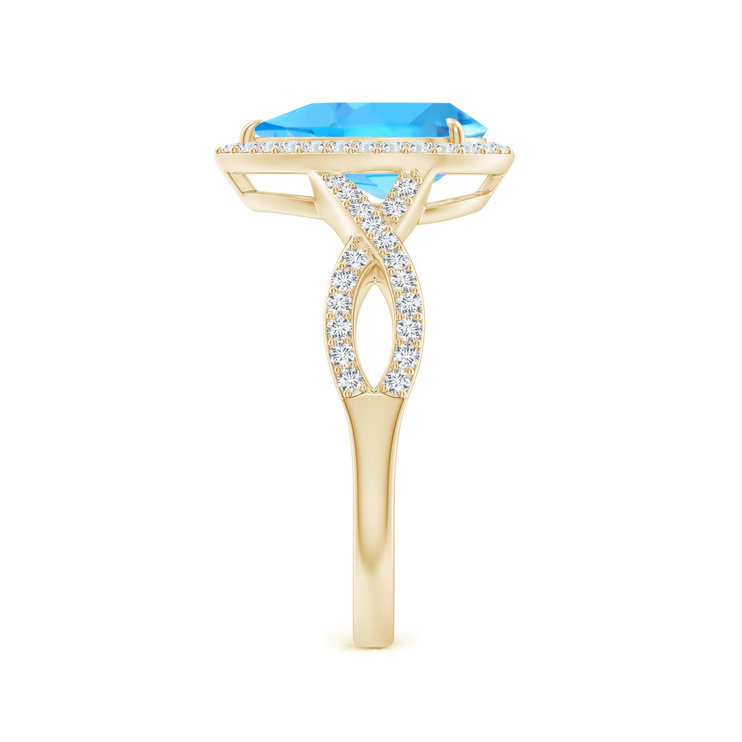 AAA - Swiss Blue Topaz / 2.62 CT / 14 KT Yellow Gold