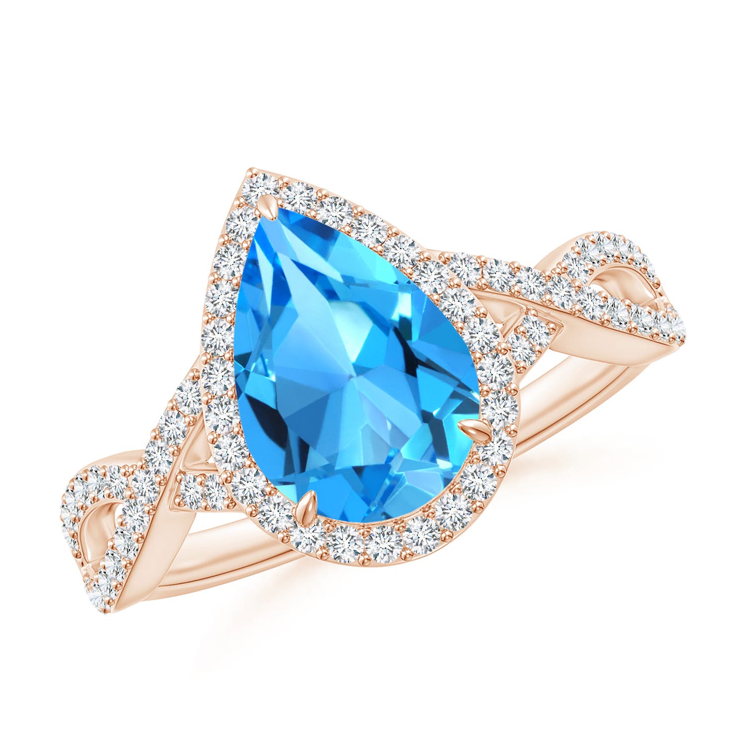 AAAA - Swiss Blue Topaz / 2.62 CT / 14 KT Rose Gold