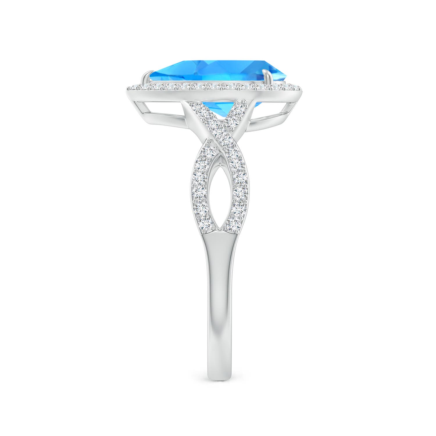 AAAA - Swiss Blue Topaz / 2.62 CT / 14 KT White Gold