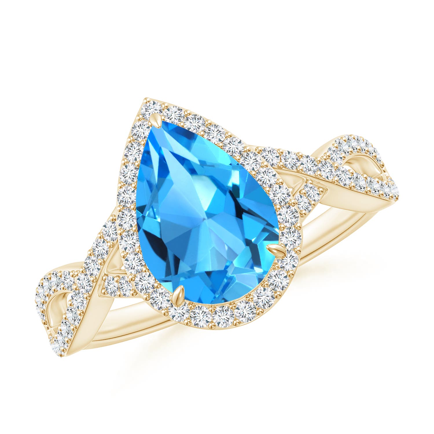 AAAA - Swiss Blue Topaz / 2.62 CT / 14 KT Yellow Gold