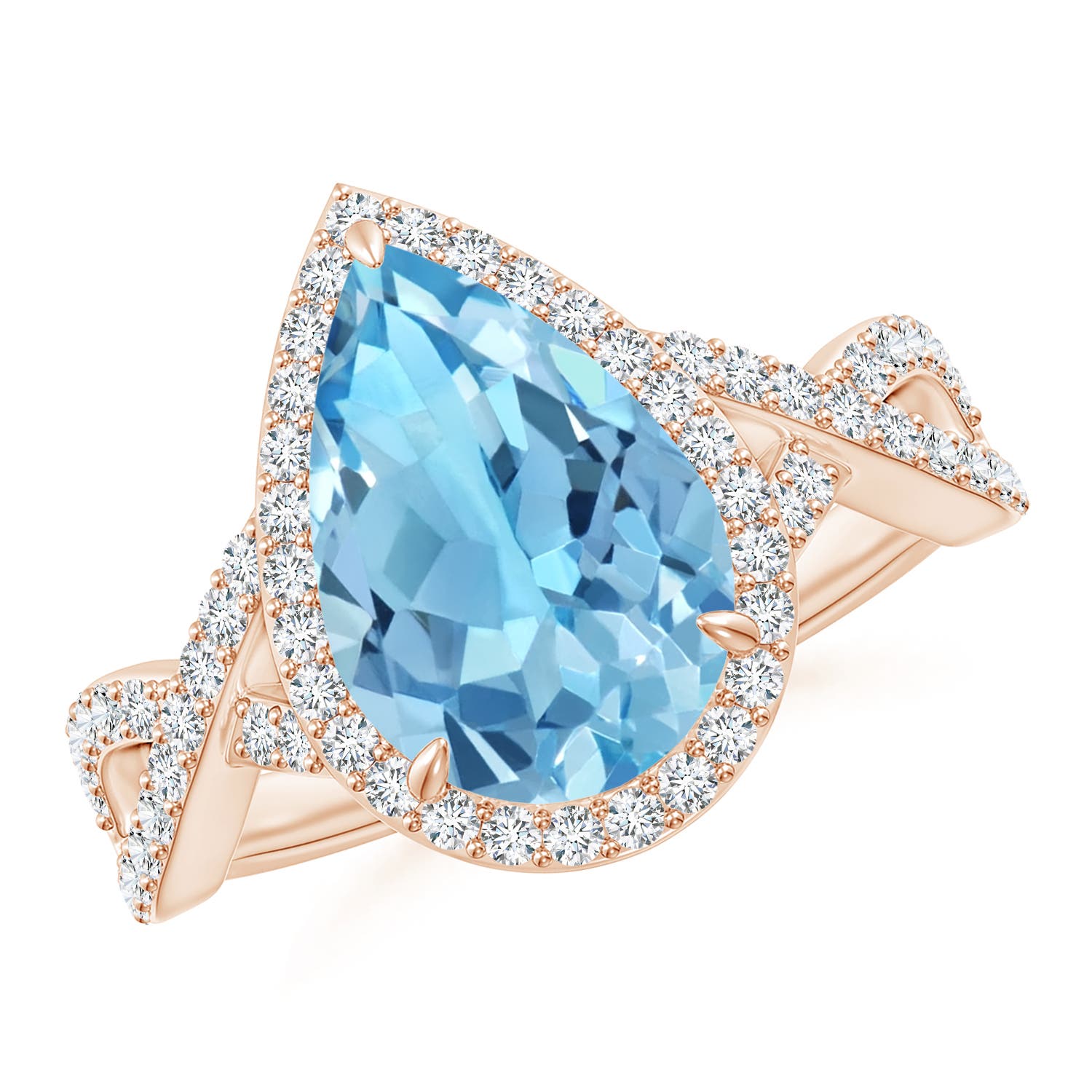 A - Swiss Blue Topaz / 4.2 CT / 14 KT Rose Gold