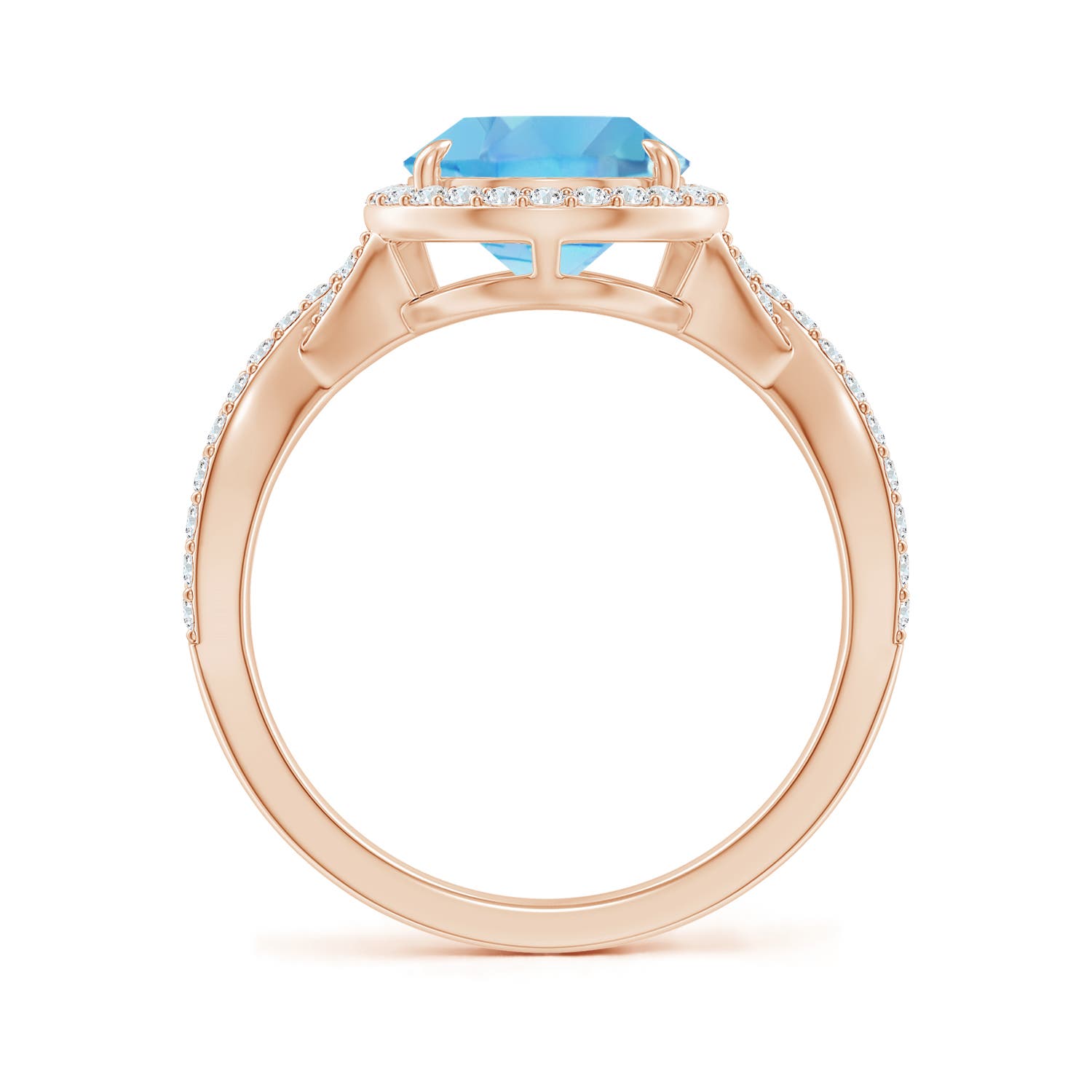 A - Swiss Blue Topaz / 4.2 CT / 14 KT Rose Gold