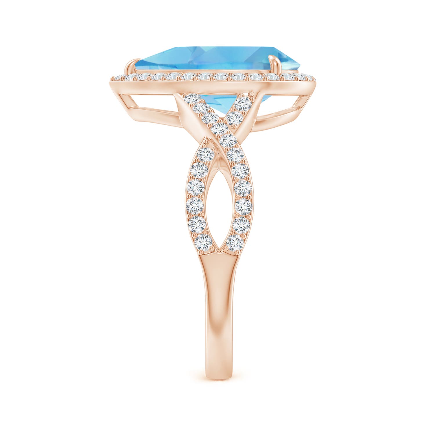 A - Swiss Blue Topaz / 4.2 CT / 14 KT Rose Gold