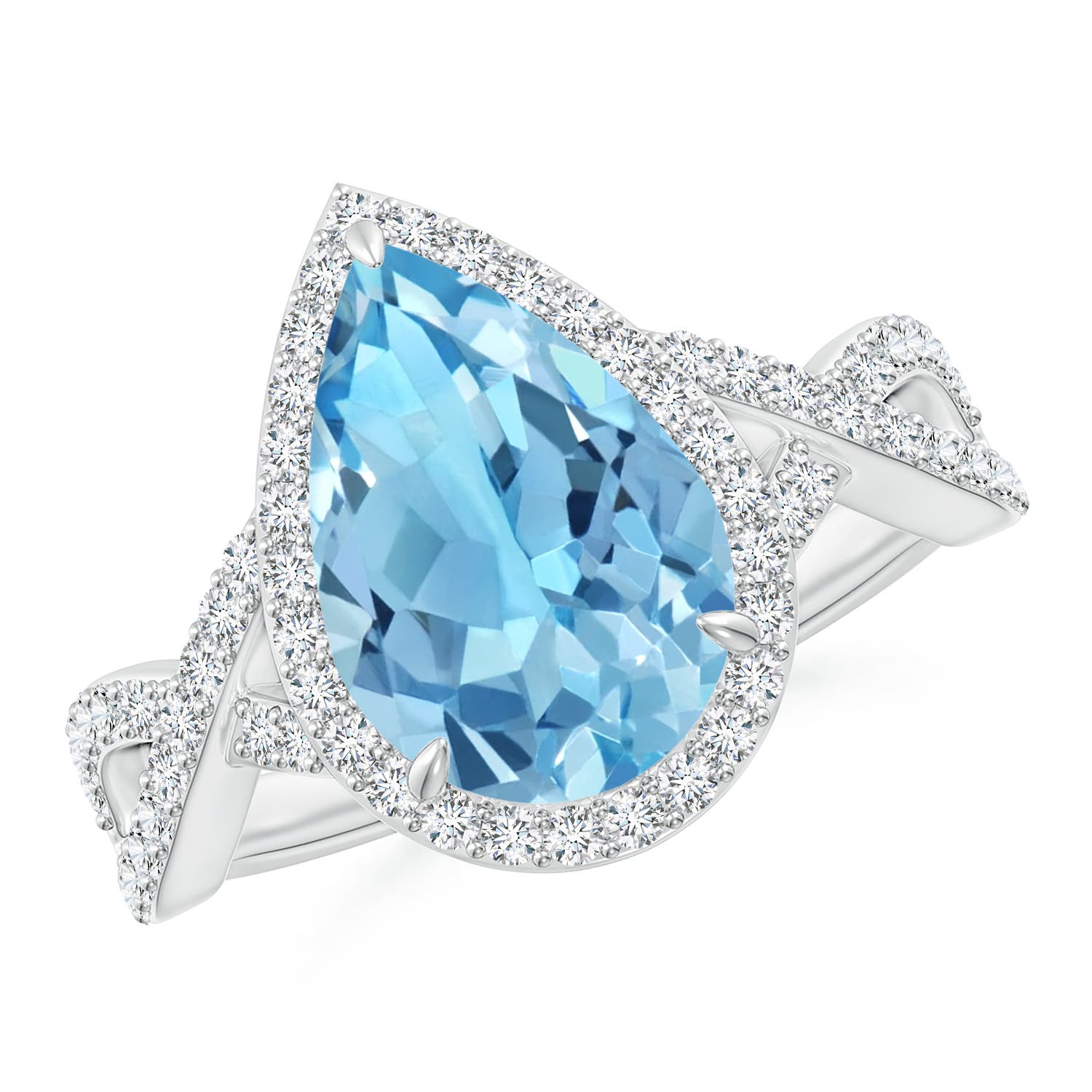 A - Swiss Blue Topaz / 4.2 CT / 14 KT White Gold