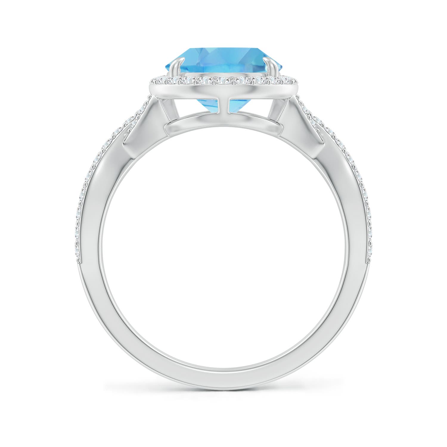 A - Swiss Blue Topaz / 4.2 CT / 14 KT White Gold