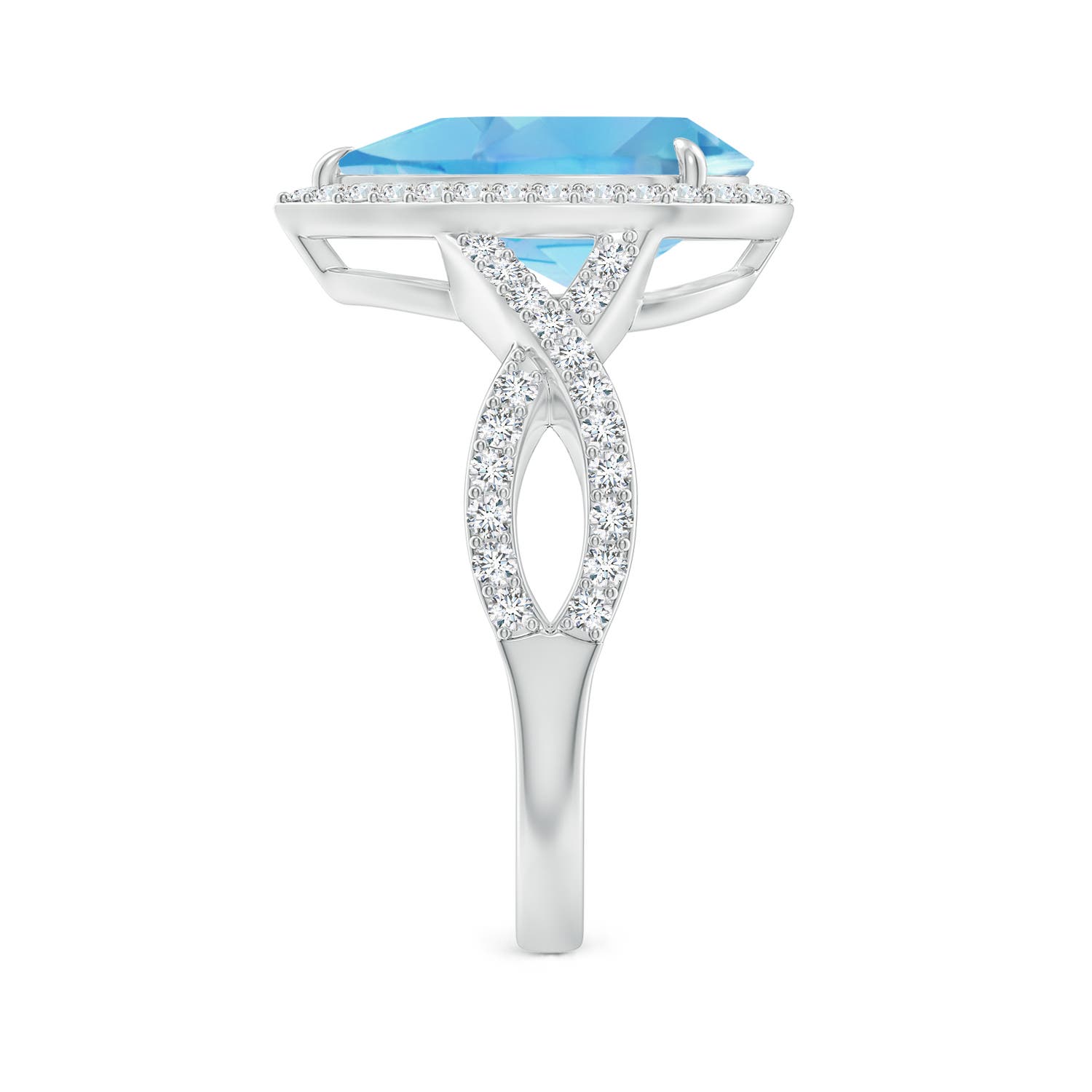 A - Swiss Blue Topaz / 4.2 CT / 14 KT White Gold