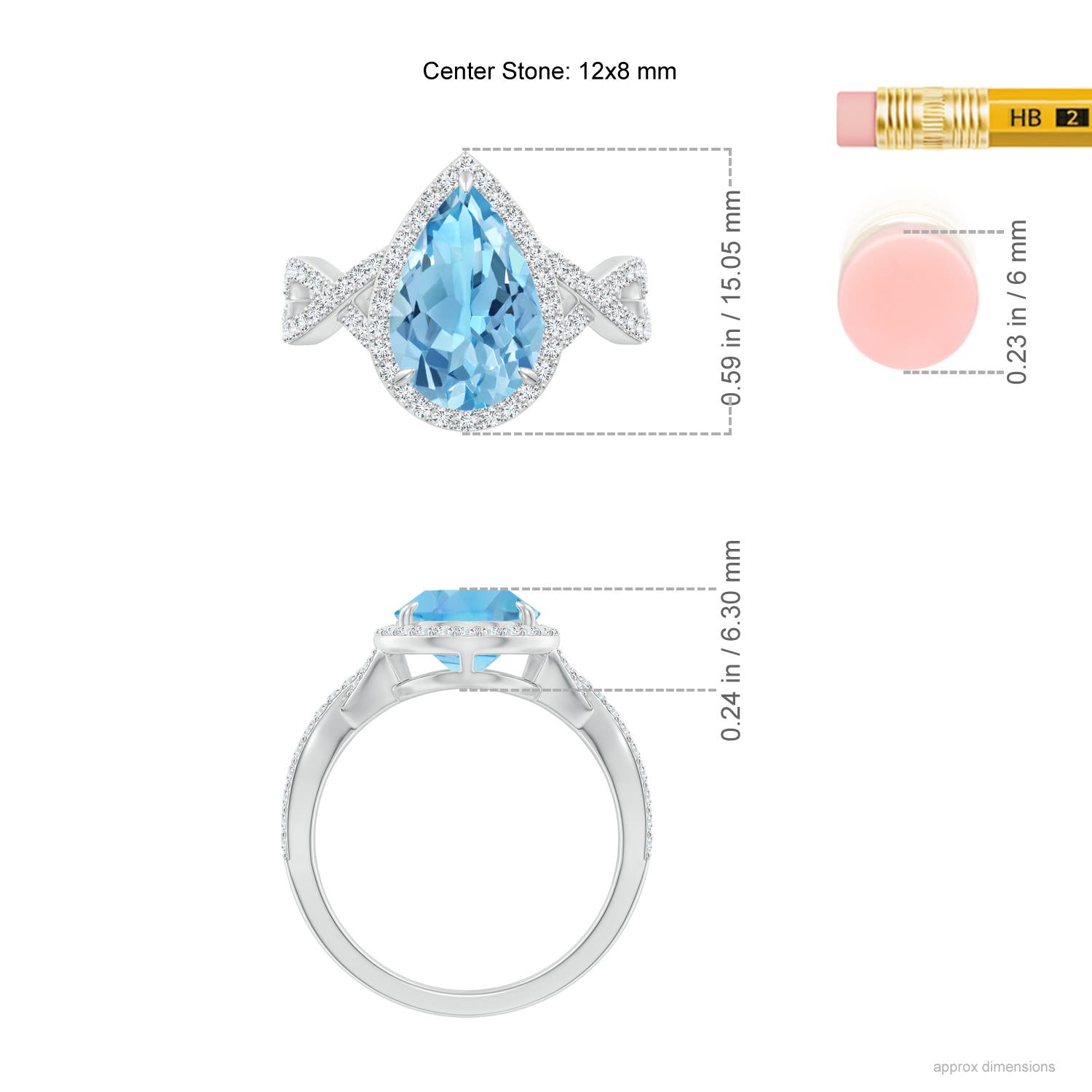 A - Swiss Blue Topaz / 4.2 CT / 14 KT White Gold