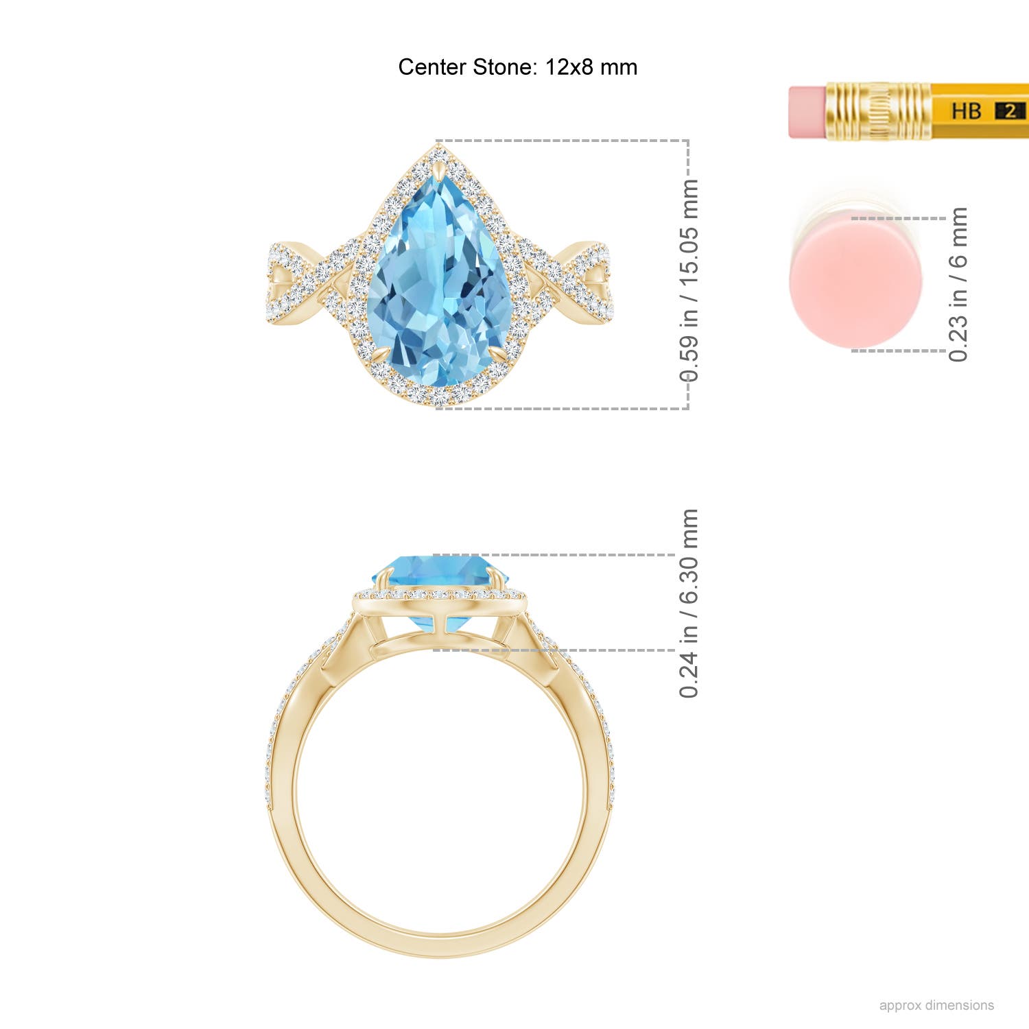 A - Swiss Blue Topaz / 4.2 CT / 14 KT Yellow Gold