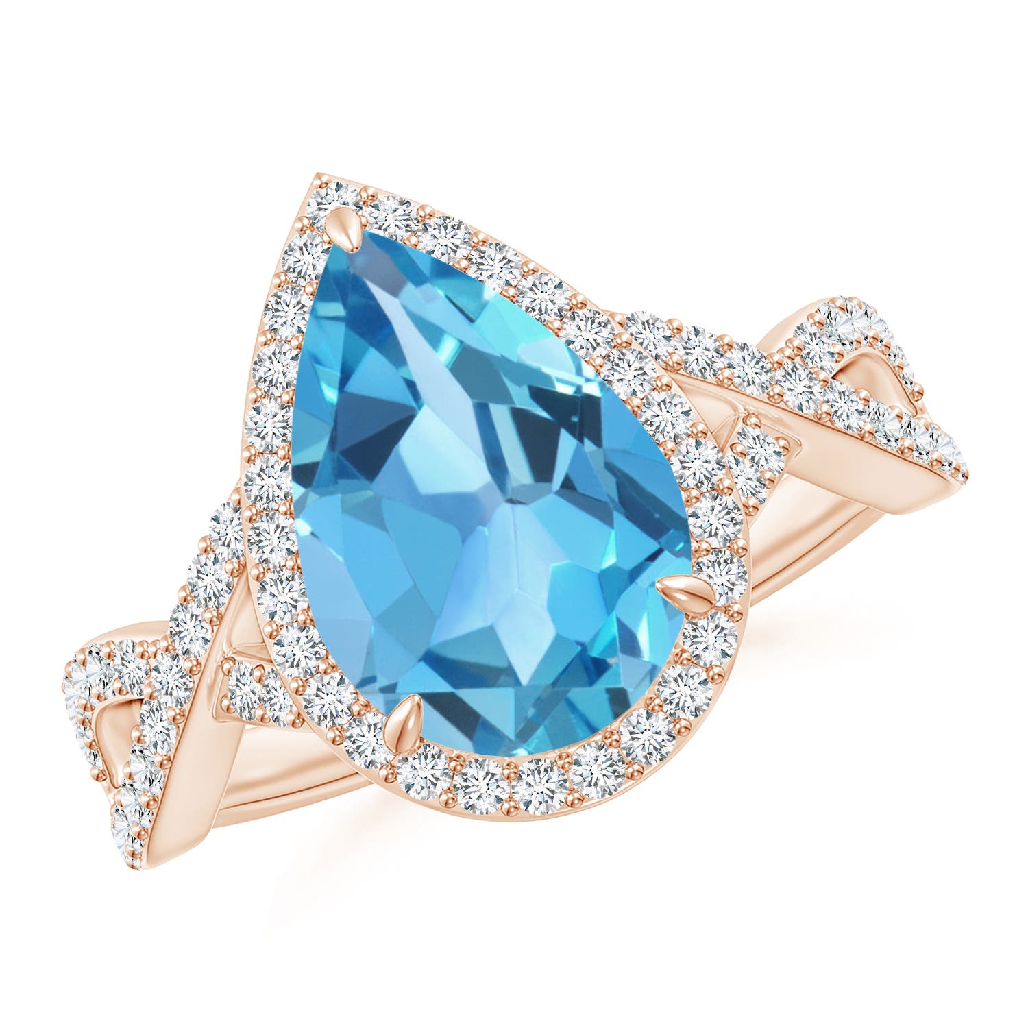 AA - Swiss Blue Topaz / 4.2 CT / 14 KT Rose Gold