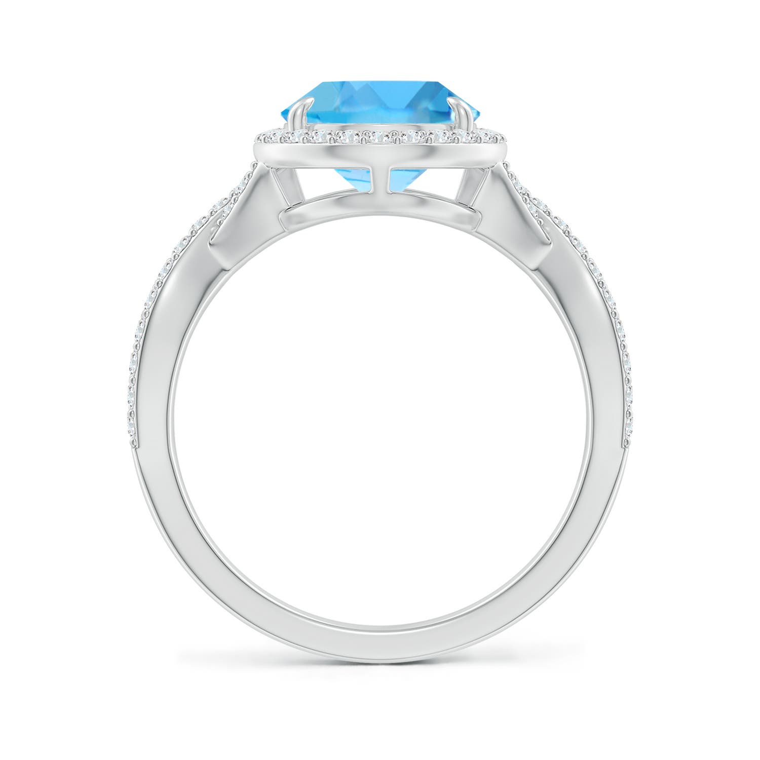 AA - Swiss Blue Topaz / 4.2 CT / 14 KT White Gold