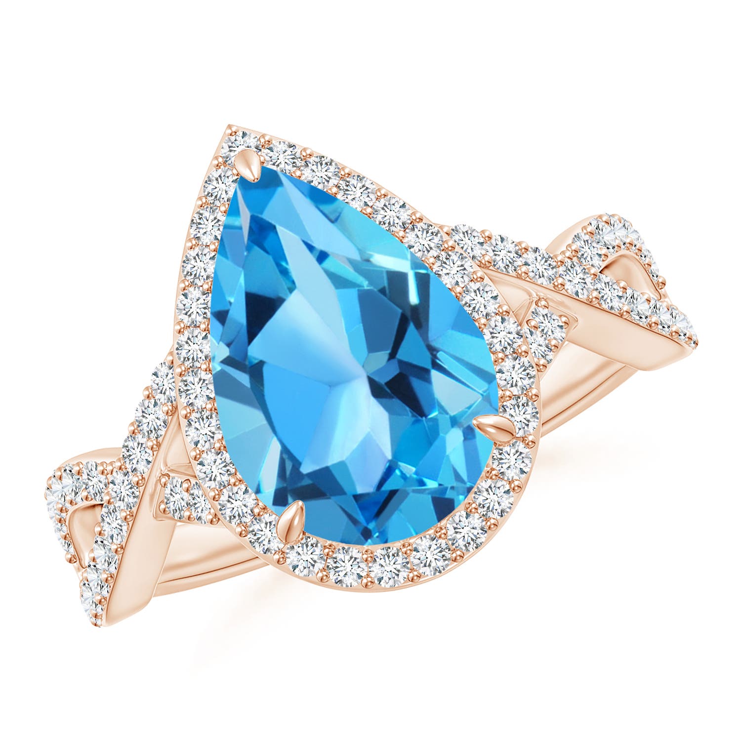 AAA - Swiss Blue Topaz / 4.2 CT / 14 KT Rose Gold