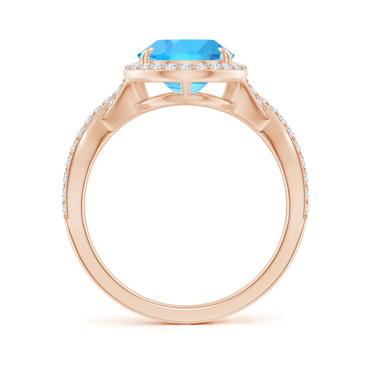 AAA - Swiss Blue Topaz / 4.2 CT / 14 KT Rose Gold