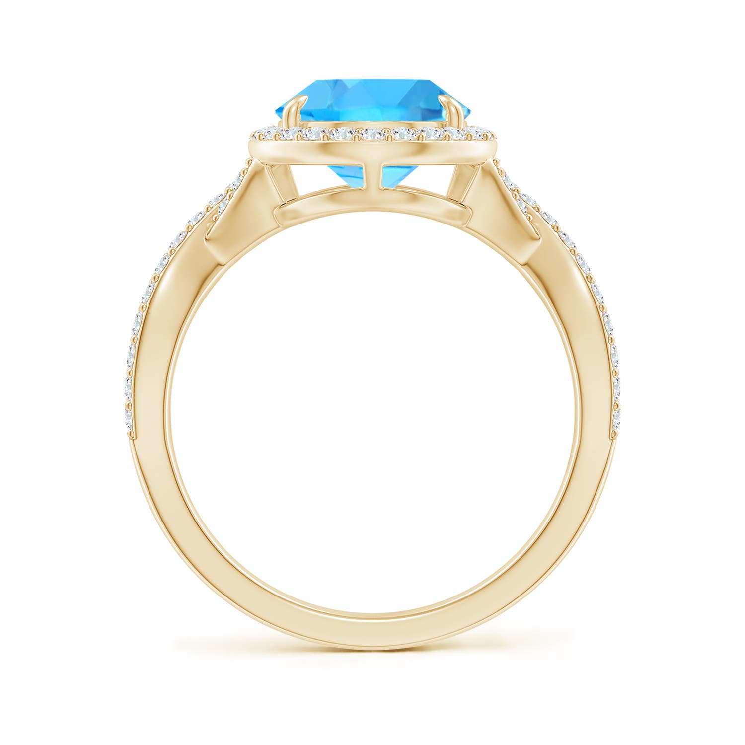 AAA - Swiss Blue Topaz / 4.2 CT / 14 KT Yellow Gold