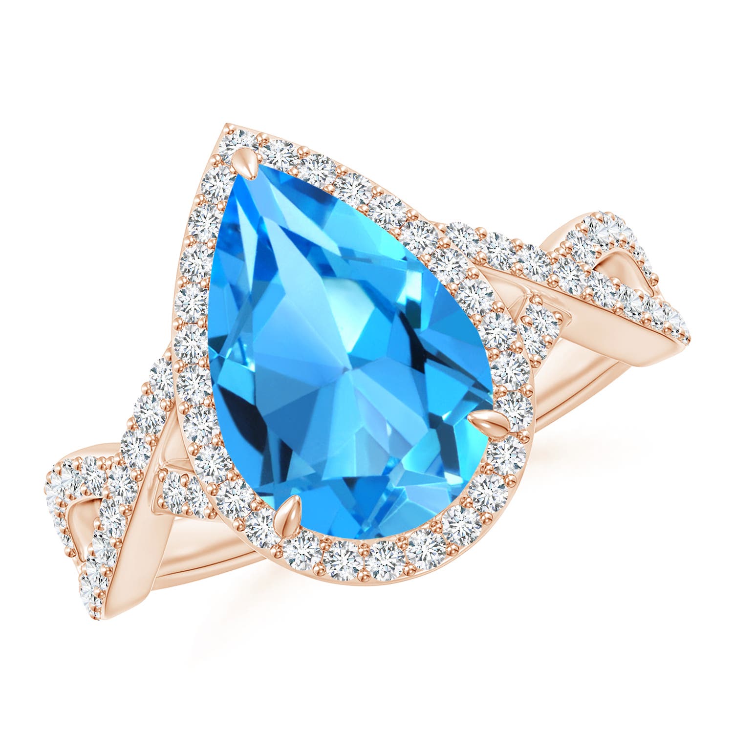 AAAA - Swiss Blue Topaz / 4.2 CT / 14 KT Rose Gold