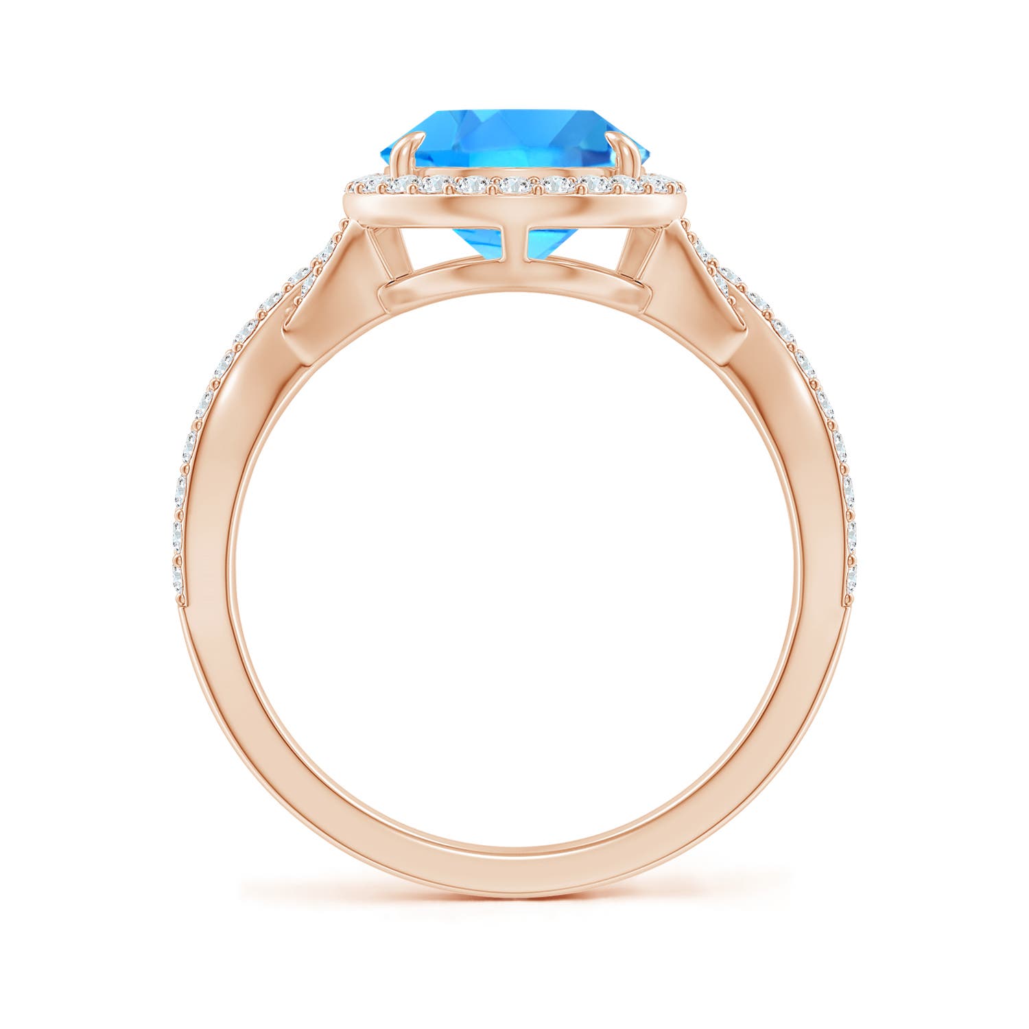 AAAA - Swiss Blue Topaz / 4.2 CT / 14 KT Rose Gold