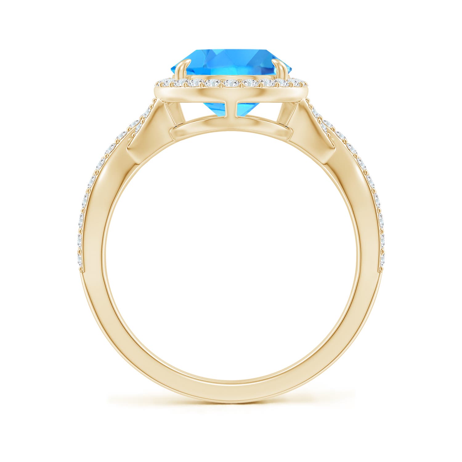 AAAA - Swiss Blue Topaz / 4.2 CT / 14 KT Yellow Gold