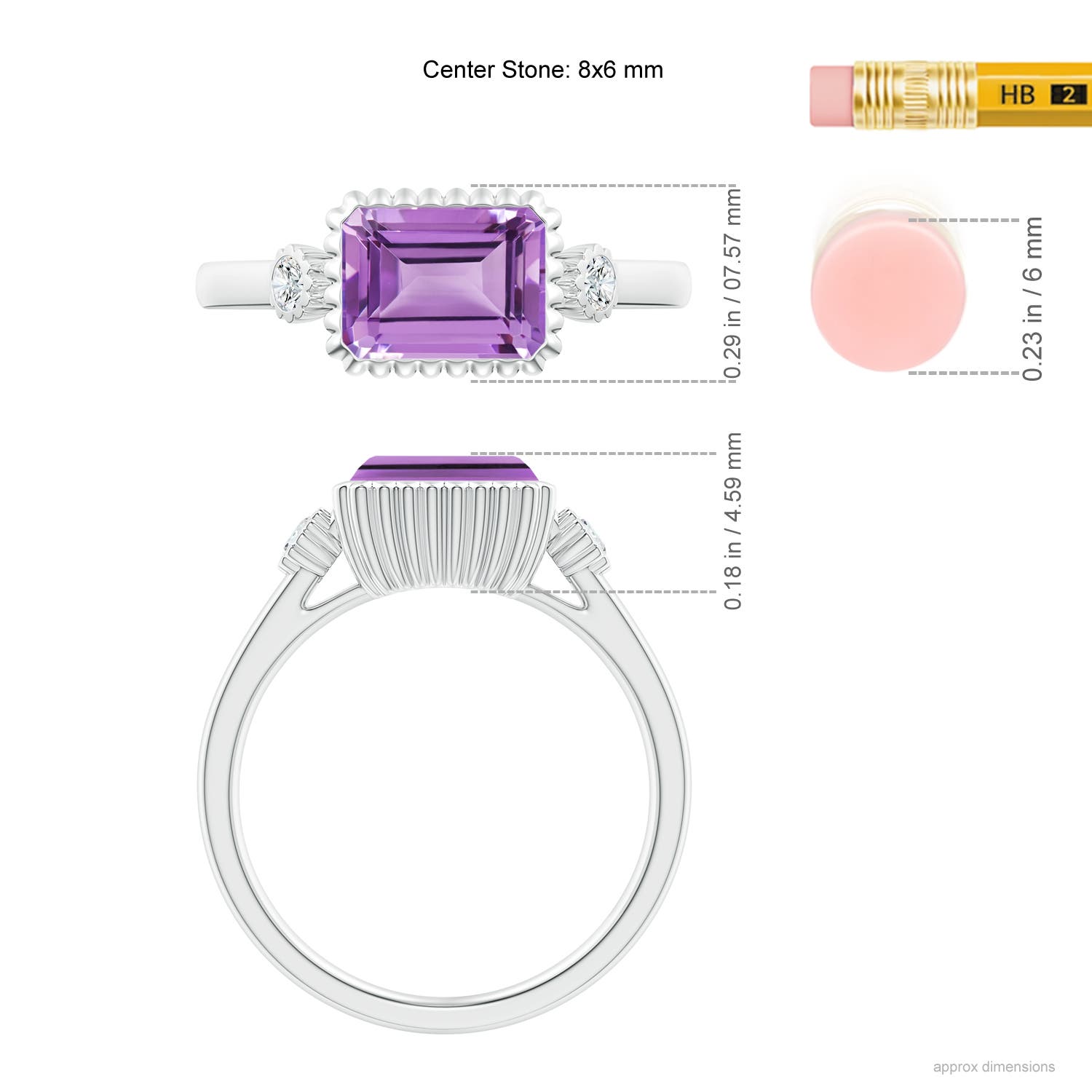 A - Amethyst / 1.59 CT / 14 KT White Gold