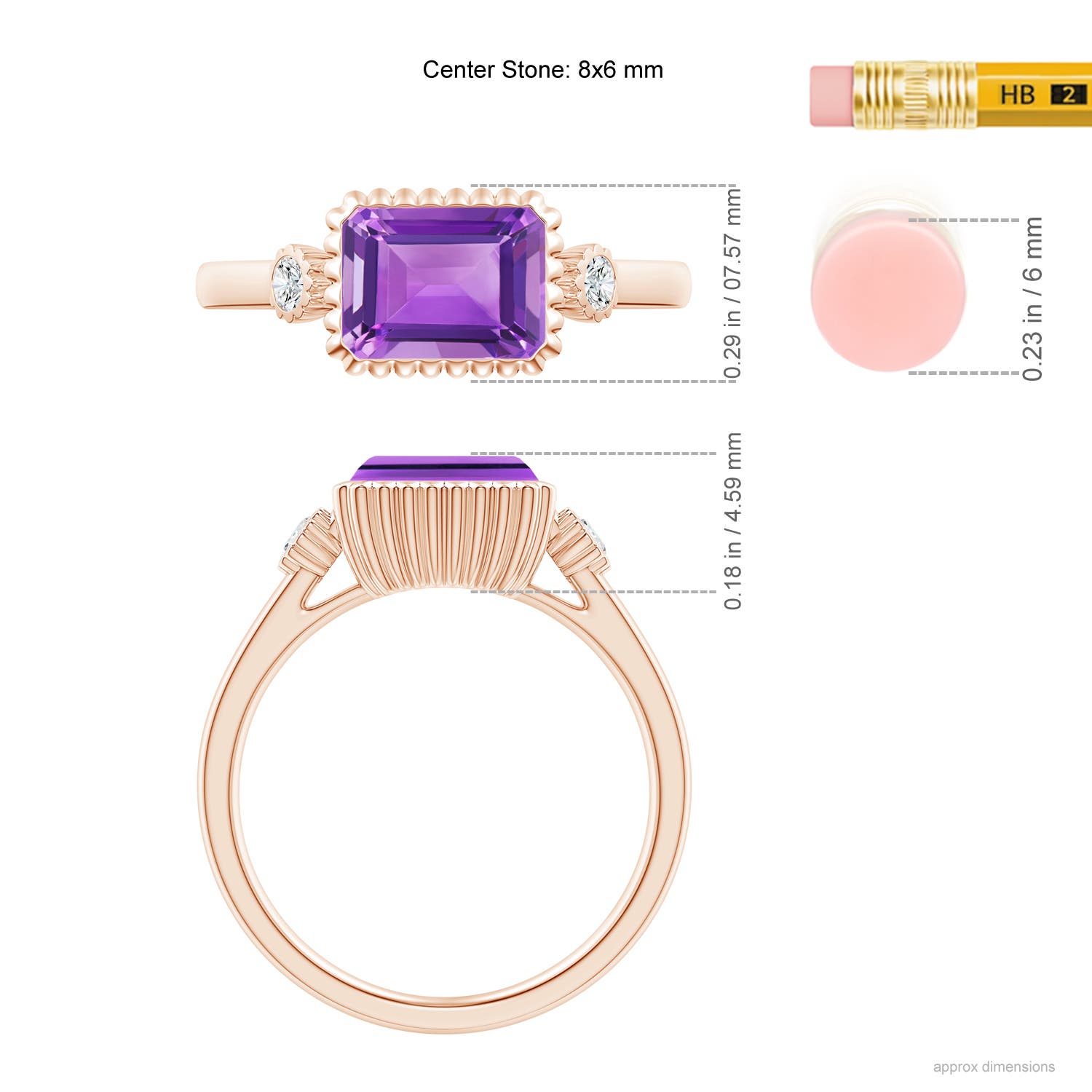 AA - Amethyst / 1.59 CT / 14 KT Rose Gold