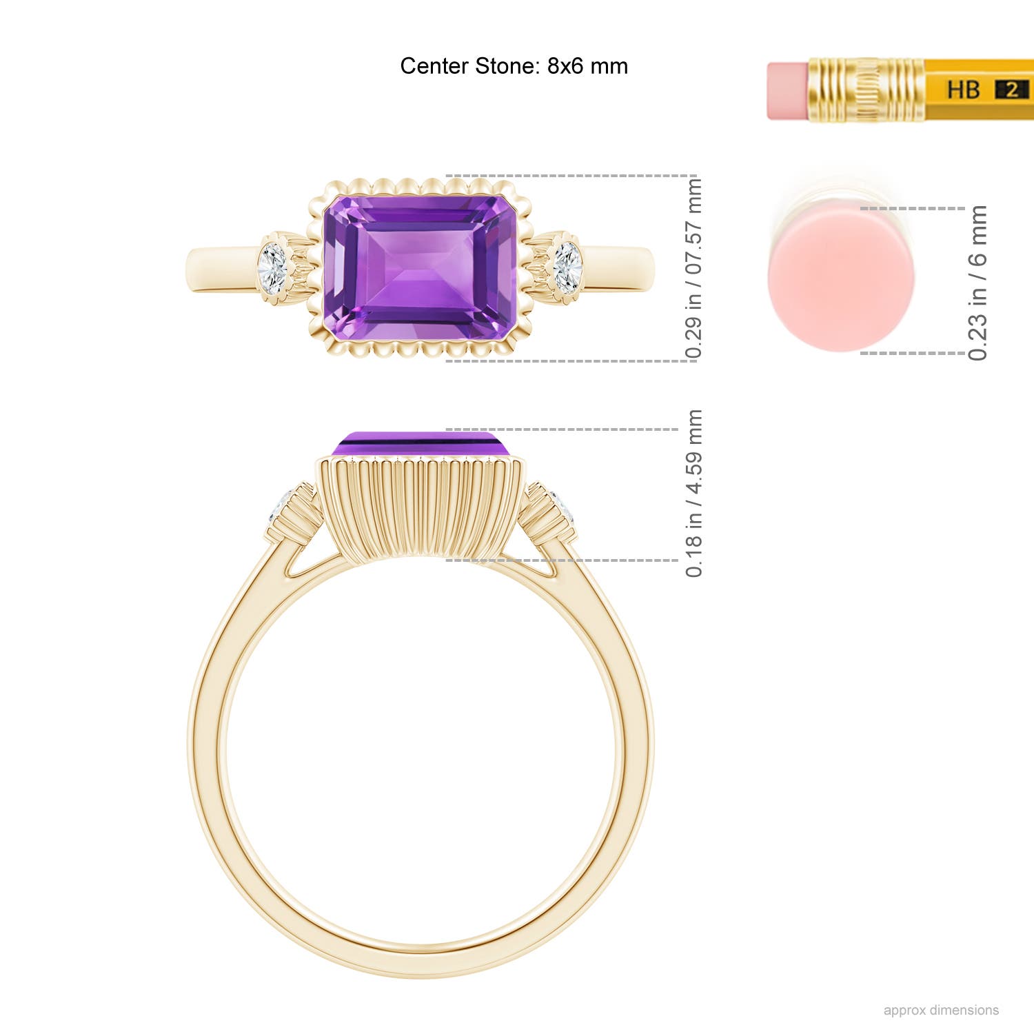 AA - Amethyst / 1.59 CT / 14 KT Yellow Gold