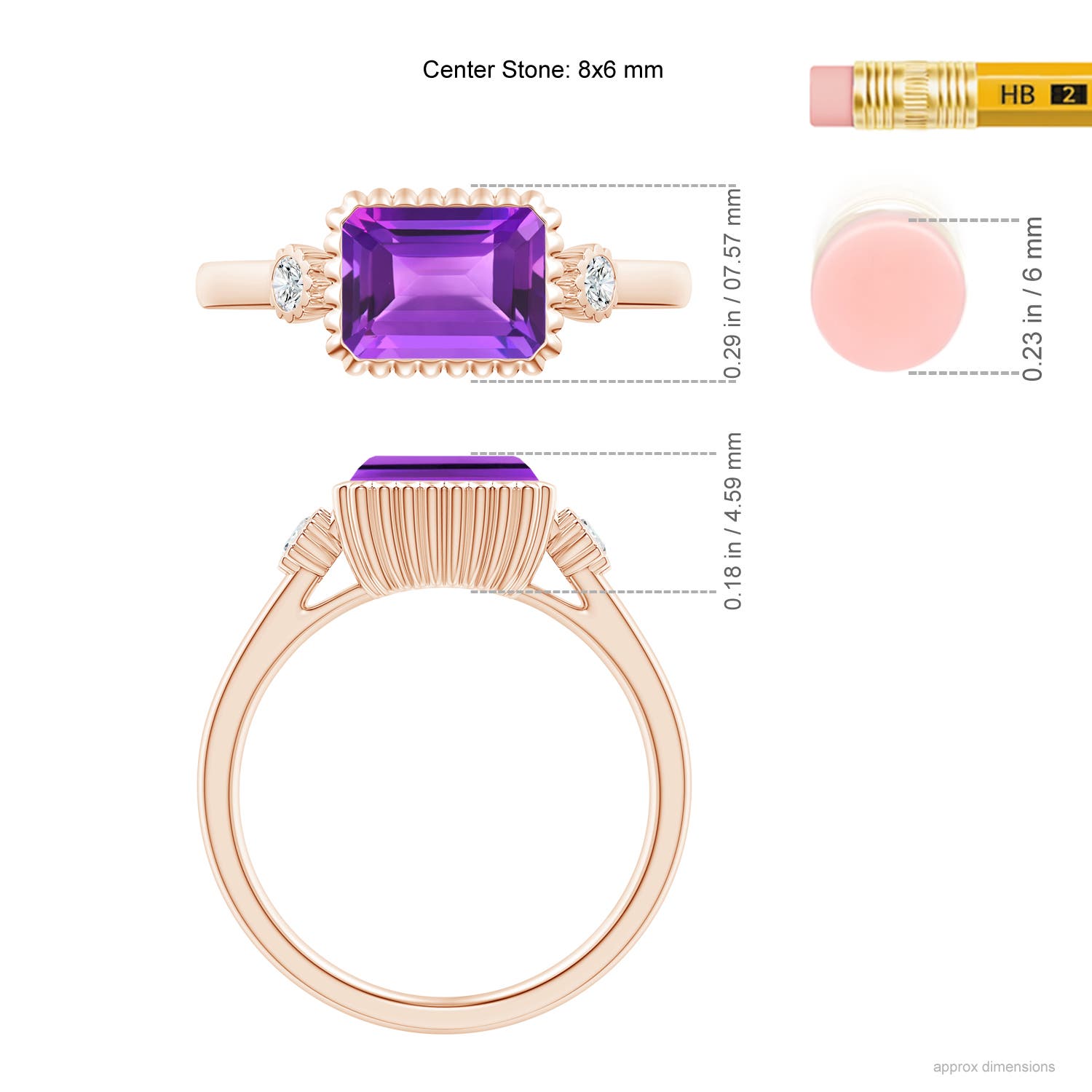 AAA - Amethyst / 1.59 CT / 14 KT Rose Gold