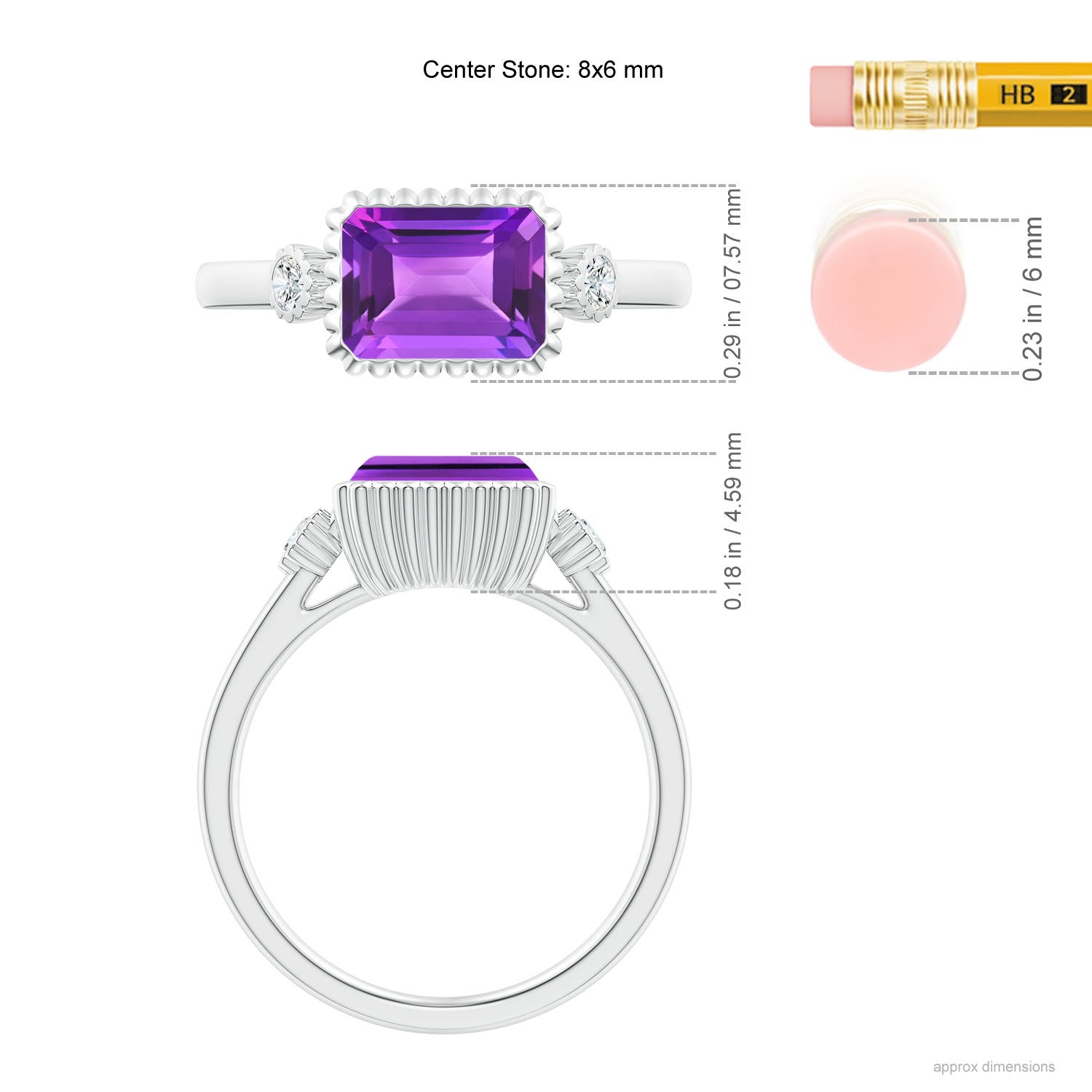 AAA - Amethyst / 1.59 CT / 14 KT White Gold