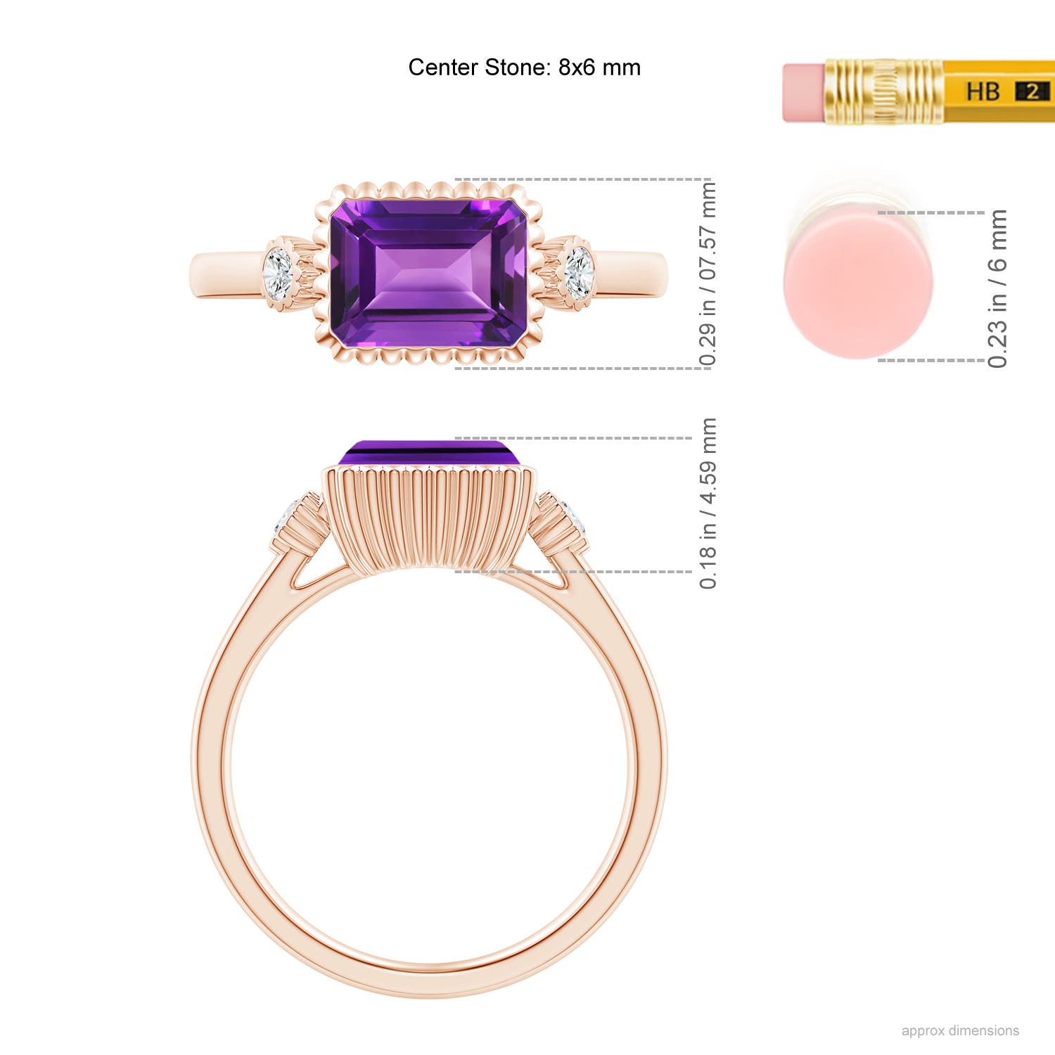 AAAA - Amethyst / 1.59 CT / 14 KT Rose Gold