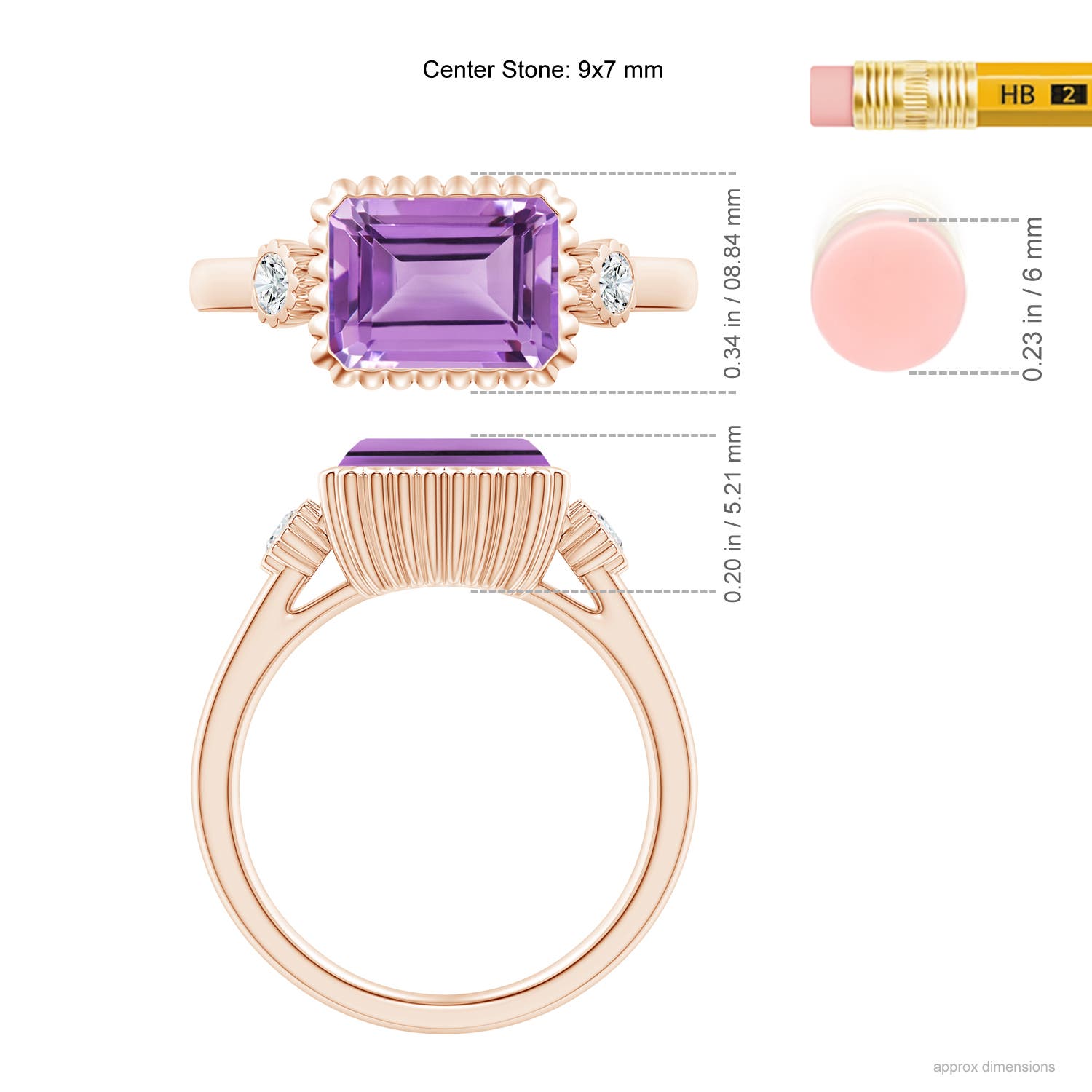 A - Amethyst / 2.34 CT / 14 KT Rose Gold