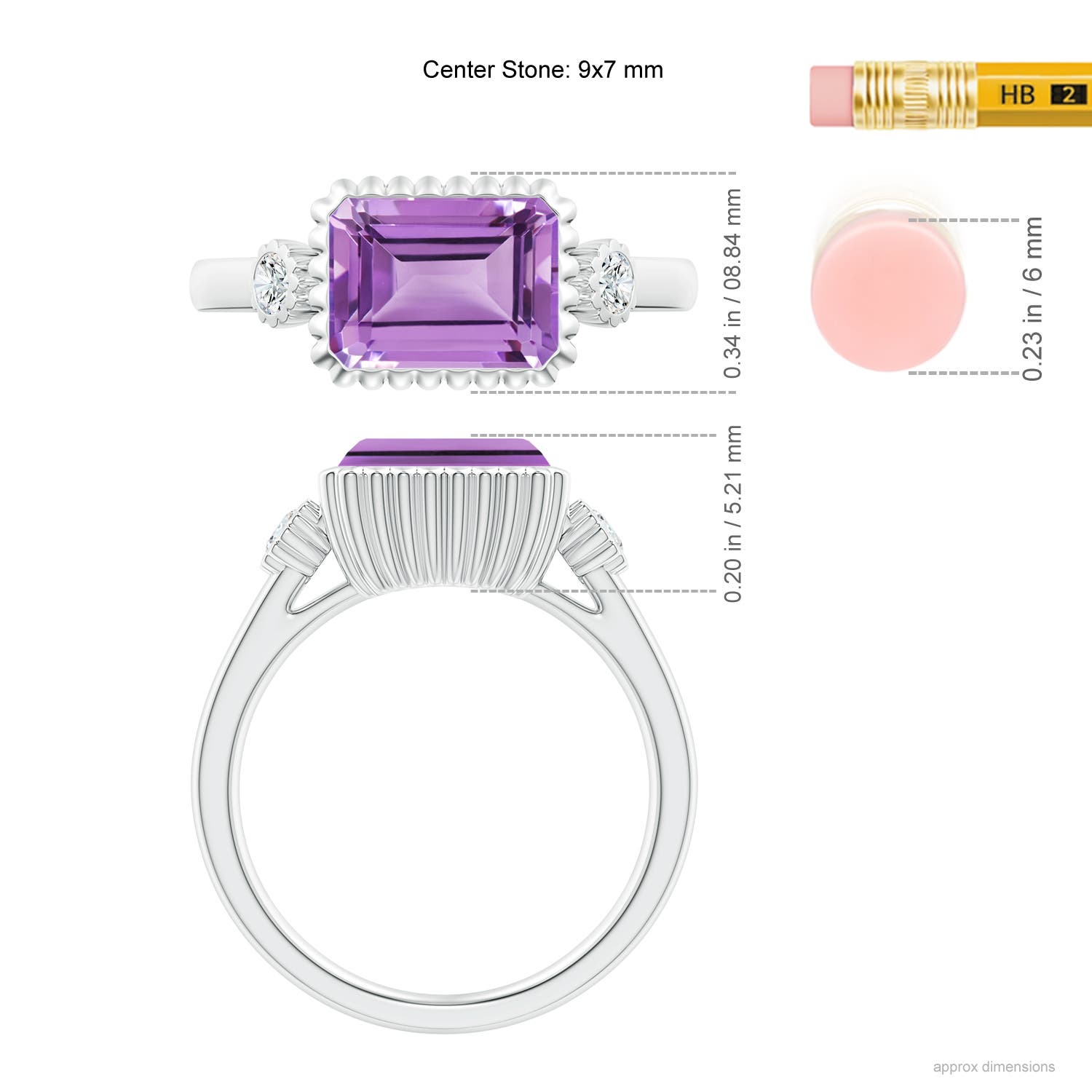 A - Amethyst / 2.34 CT / 14 KT White Gold