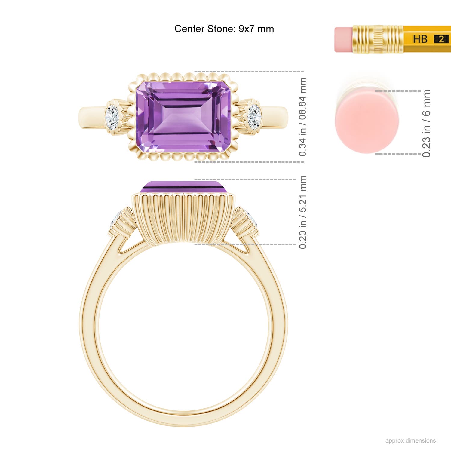 A - Amethyst / 2.34 CT / 14 KT Yellow Gold