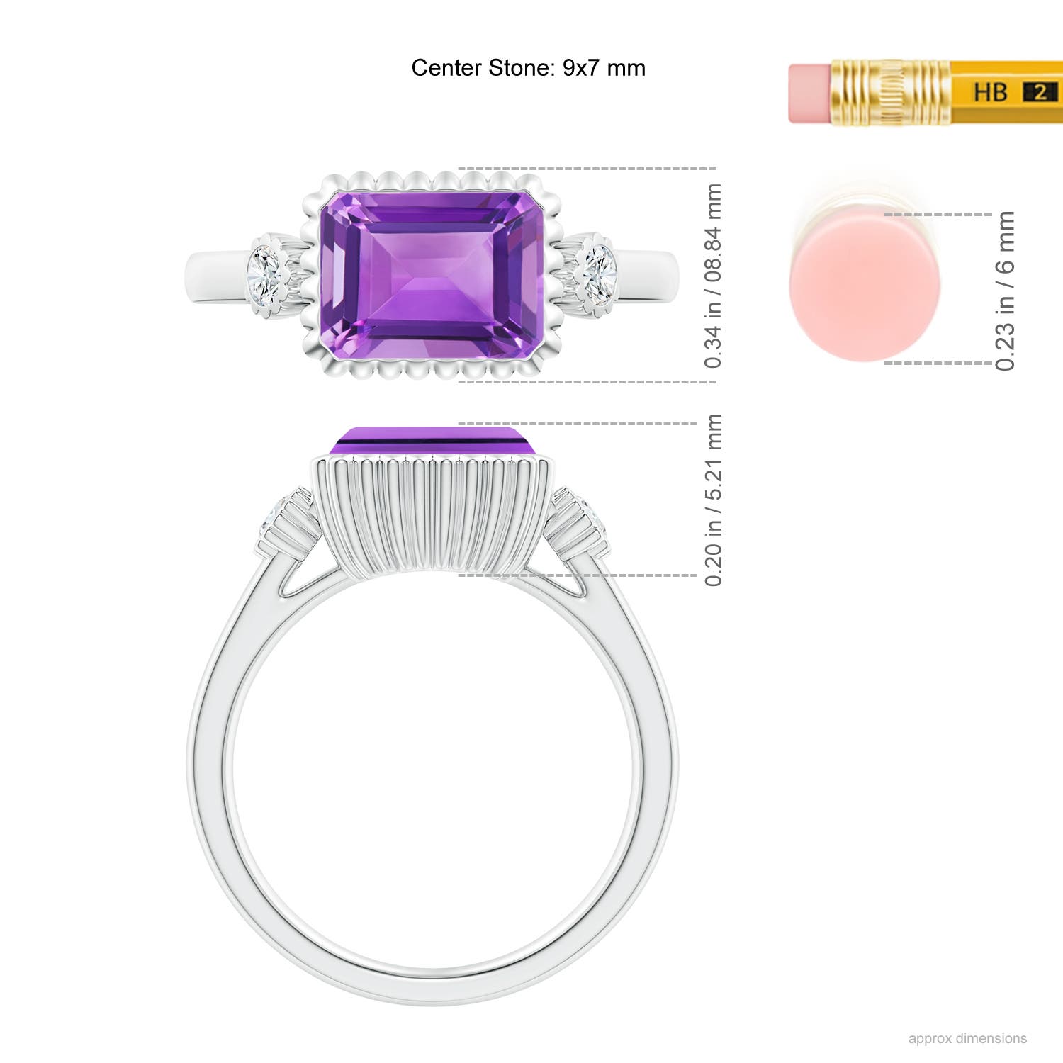 AA - Amethyst / 2.34 CT / 14 KT White Gold