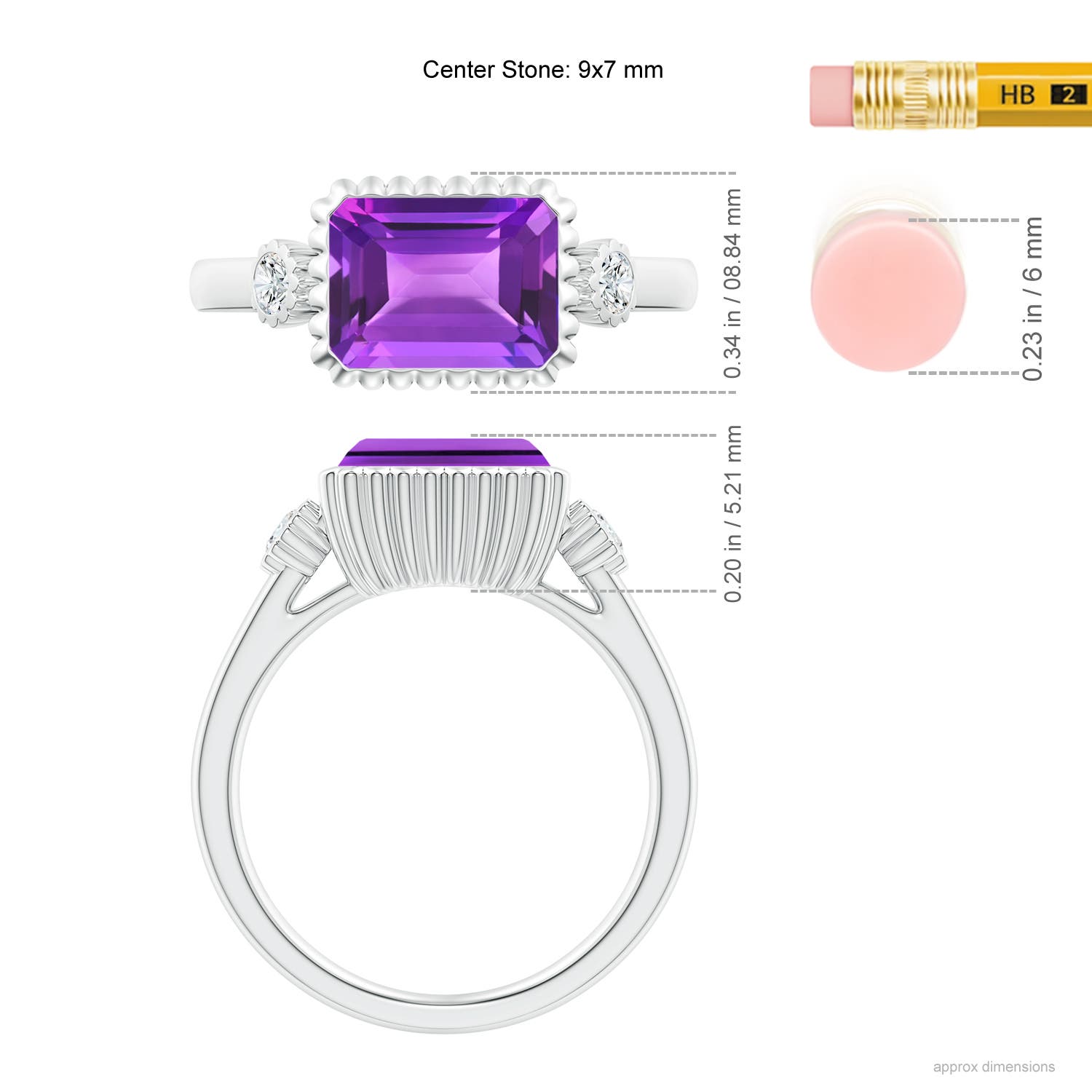 AAA - Amethyst / 2.34 CT / 14 KT White Gold