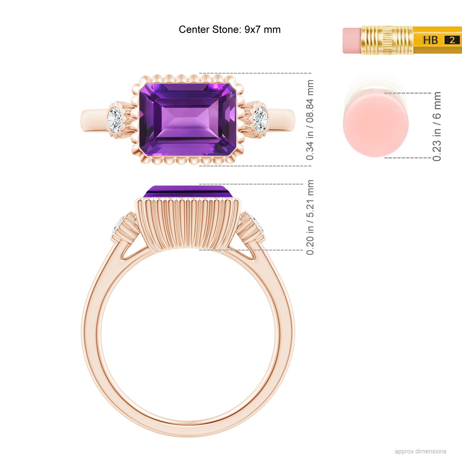 AAAA - Amethyst / 2.34 CT / 14 KT Rose Gold