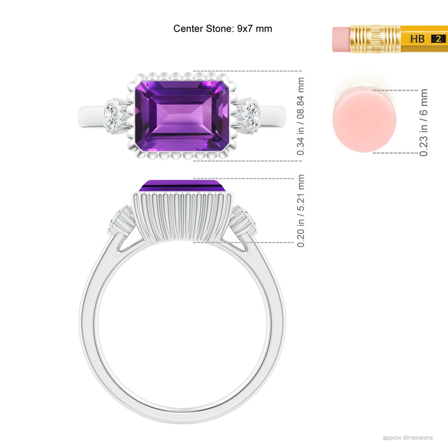 AAAA - Amethyst / 2.34 CT / 14 KT White Gold