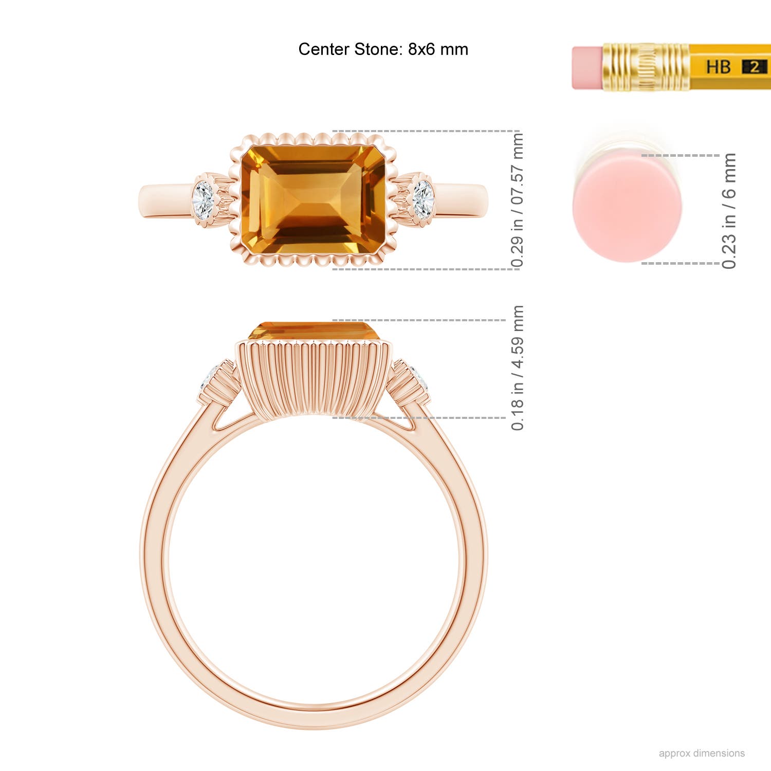 AA - Citrine / 1.59 CT / 14 KT Rose Gold