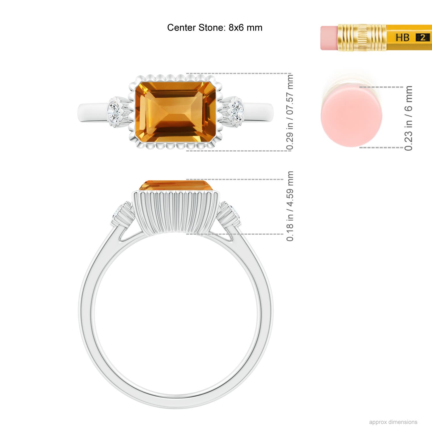 AA - Citrine / 1.59 CT / 14 KT White Gold